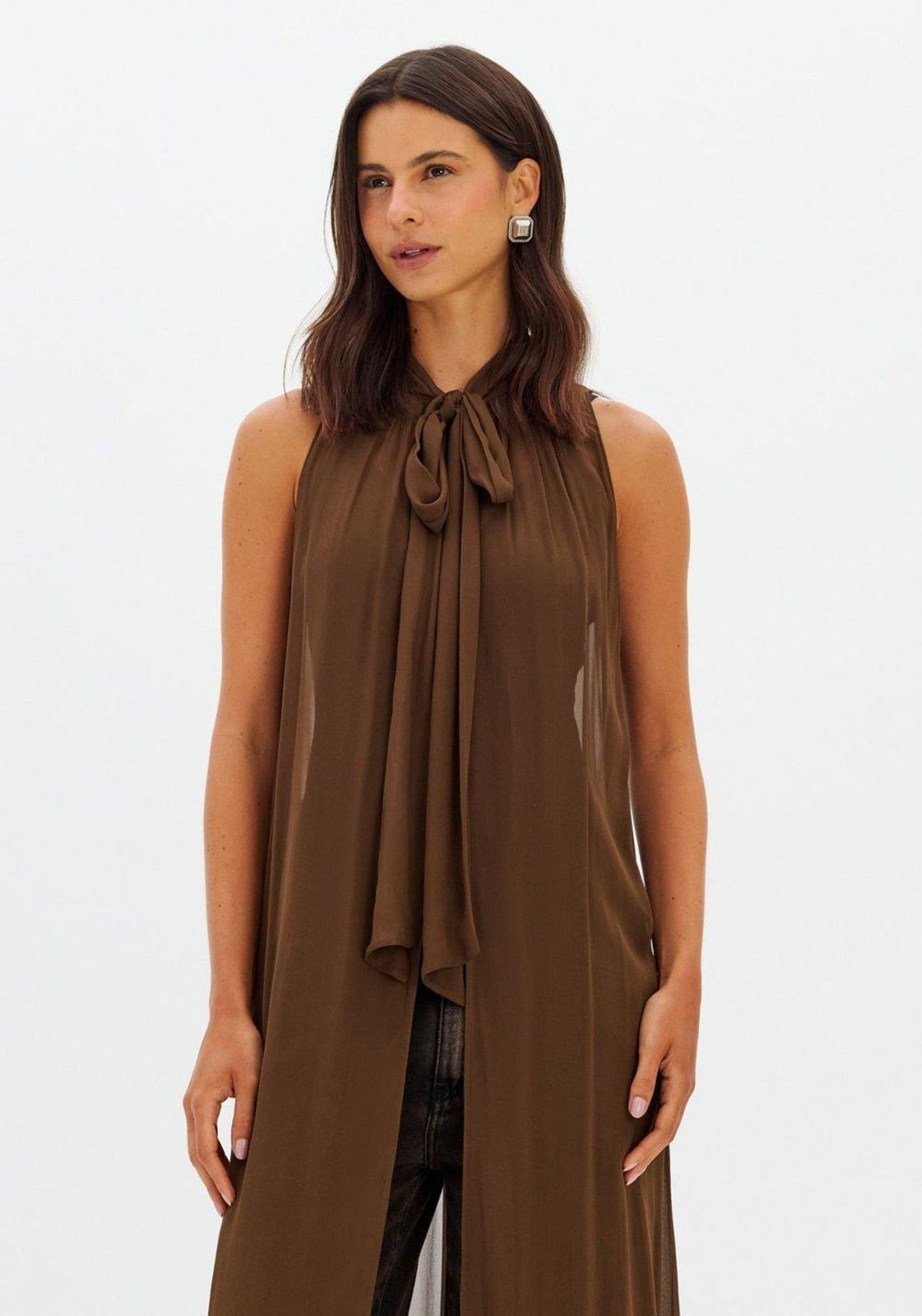 Blusa Alongada De Chiffon Lança Perfume