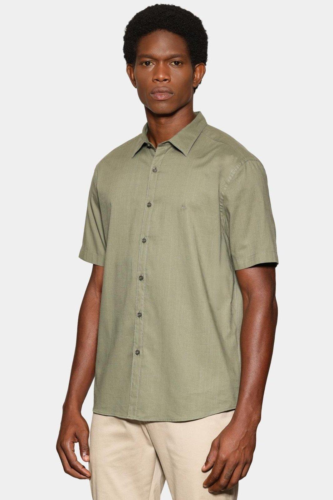 Camisa Aramis Manga Curta Regular Loop Flame Bosco Verde