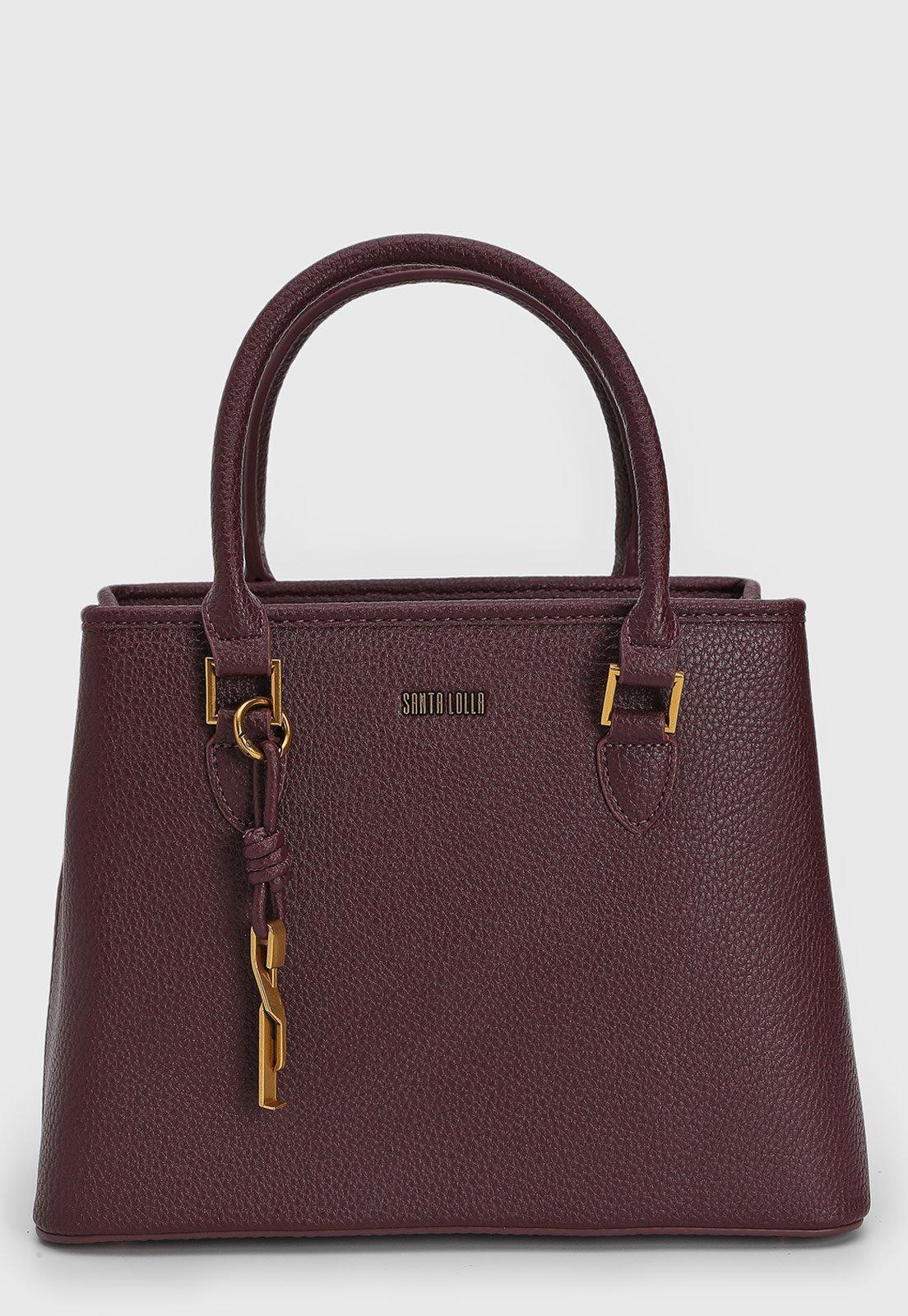 Bolsa Grande Feminina Santa Lolla Texturizada Vinho