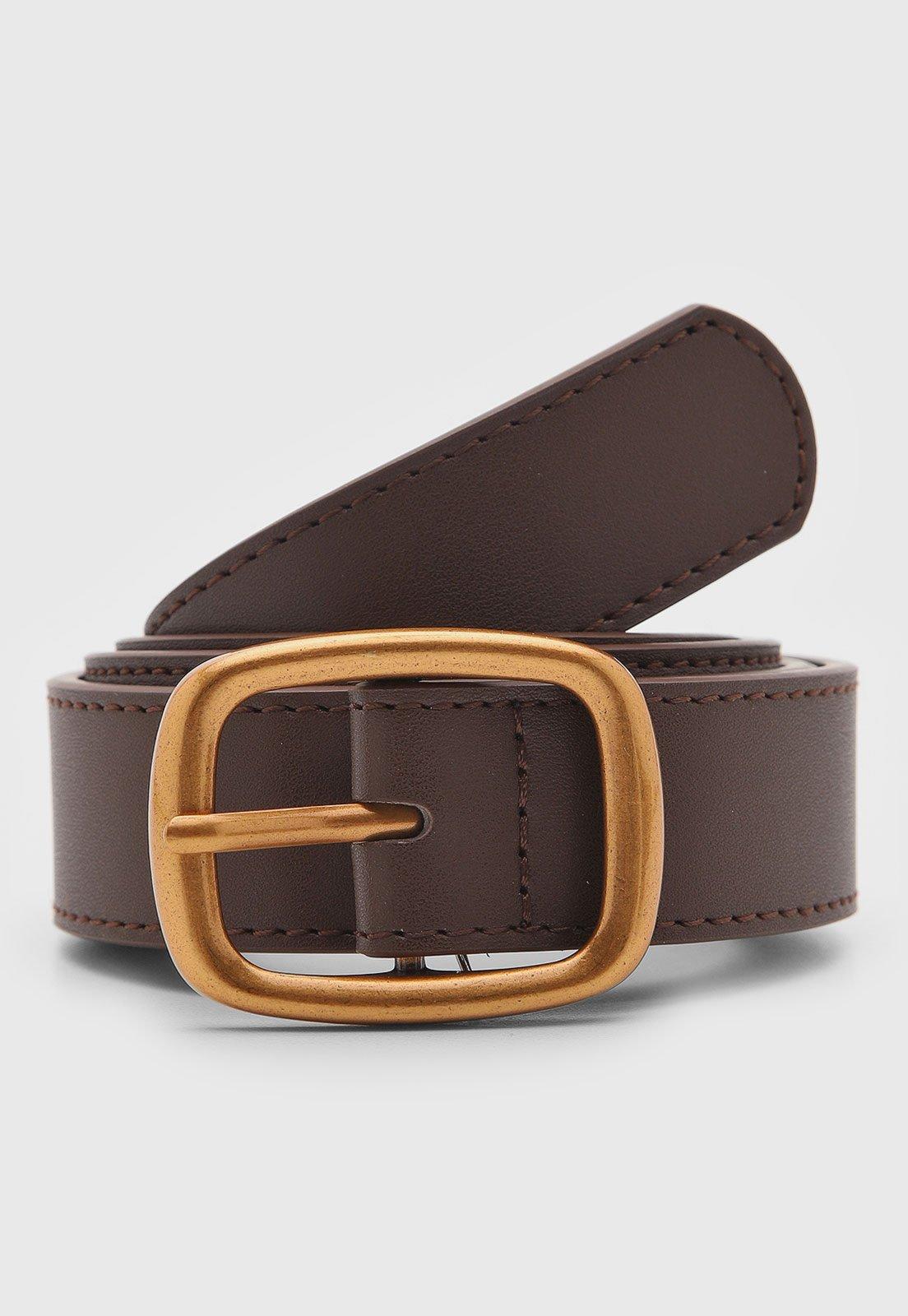 Cinto Feminino Santa Lolla Fivela Metálica Marrom