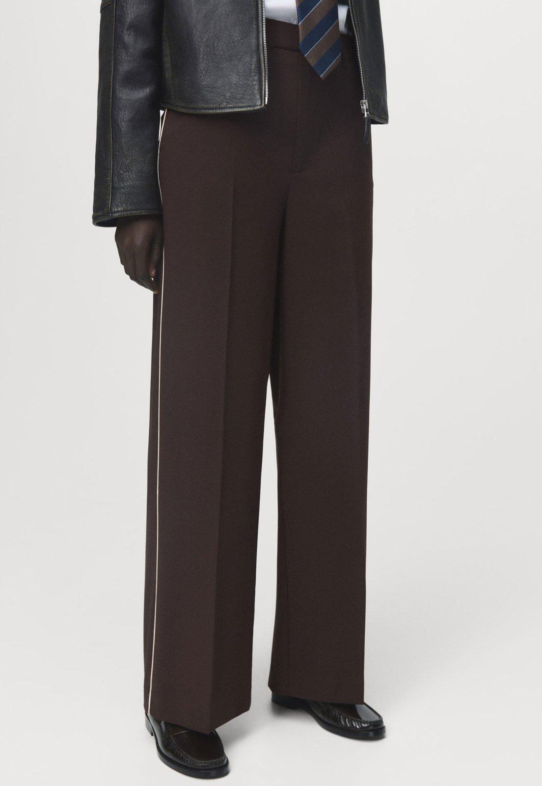 Calça Feminina Mango Piping Marrom