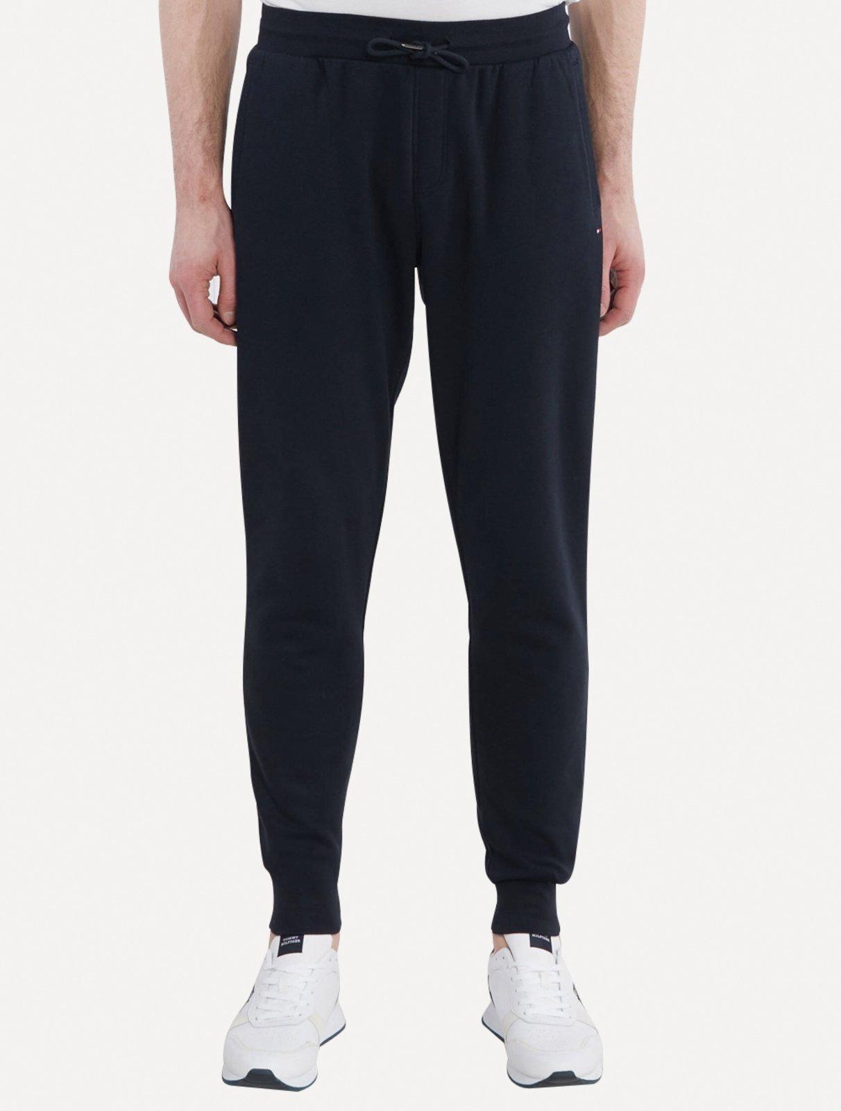 Calça Tommy Hilfiger Masculina Moletom Regular Flag Logo Azul Marinho