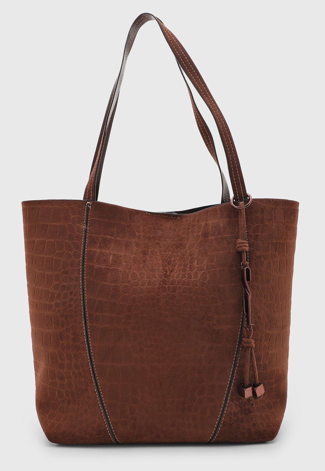 Bolsa Feminina Santa Lolla Texturizada Marrom