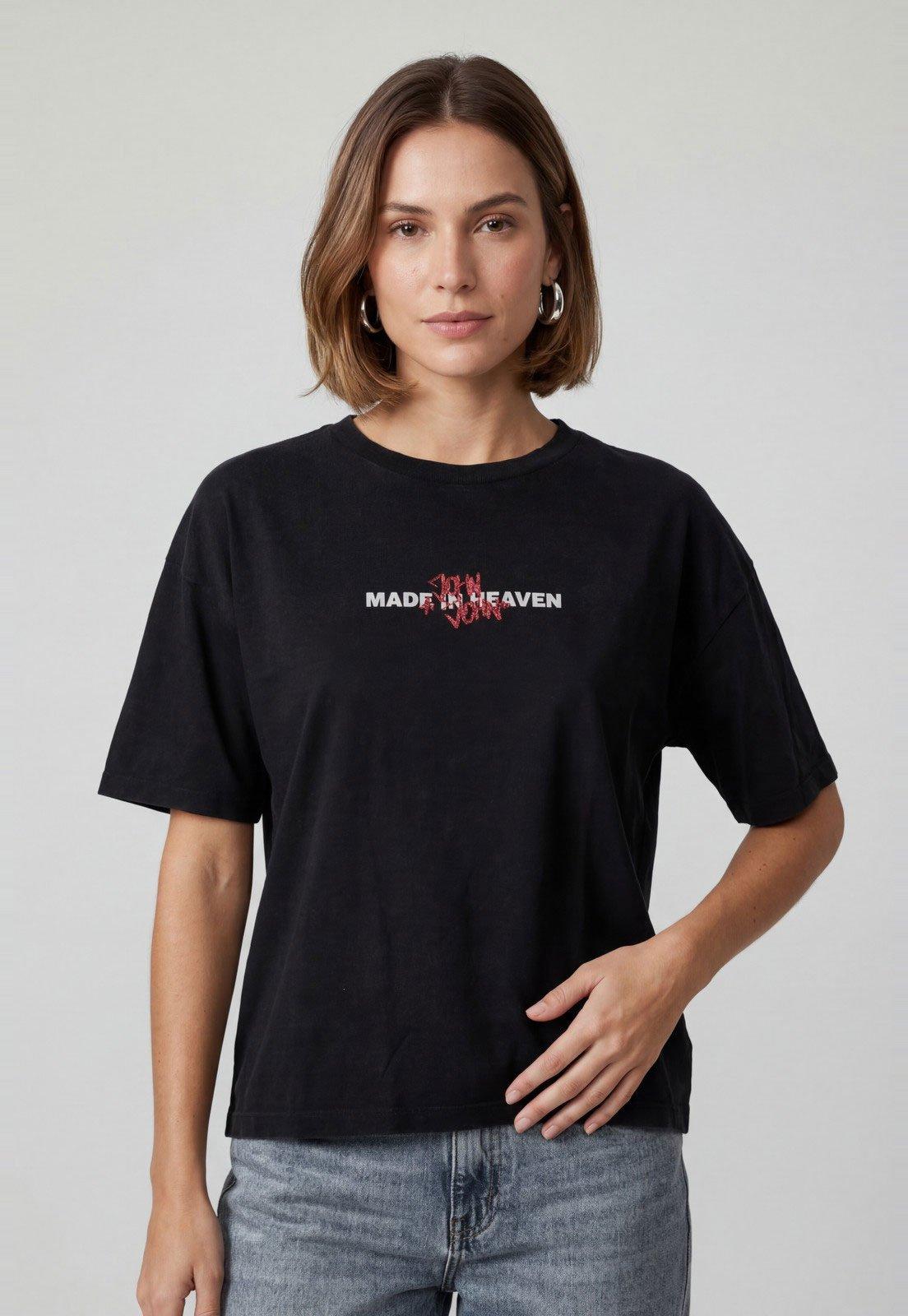 Camiseta John John Estampa Made In Heaven Preta