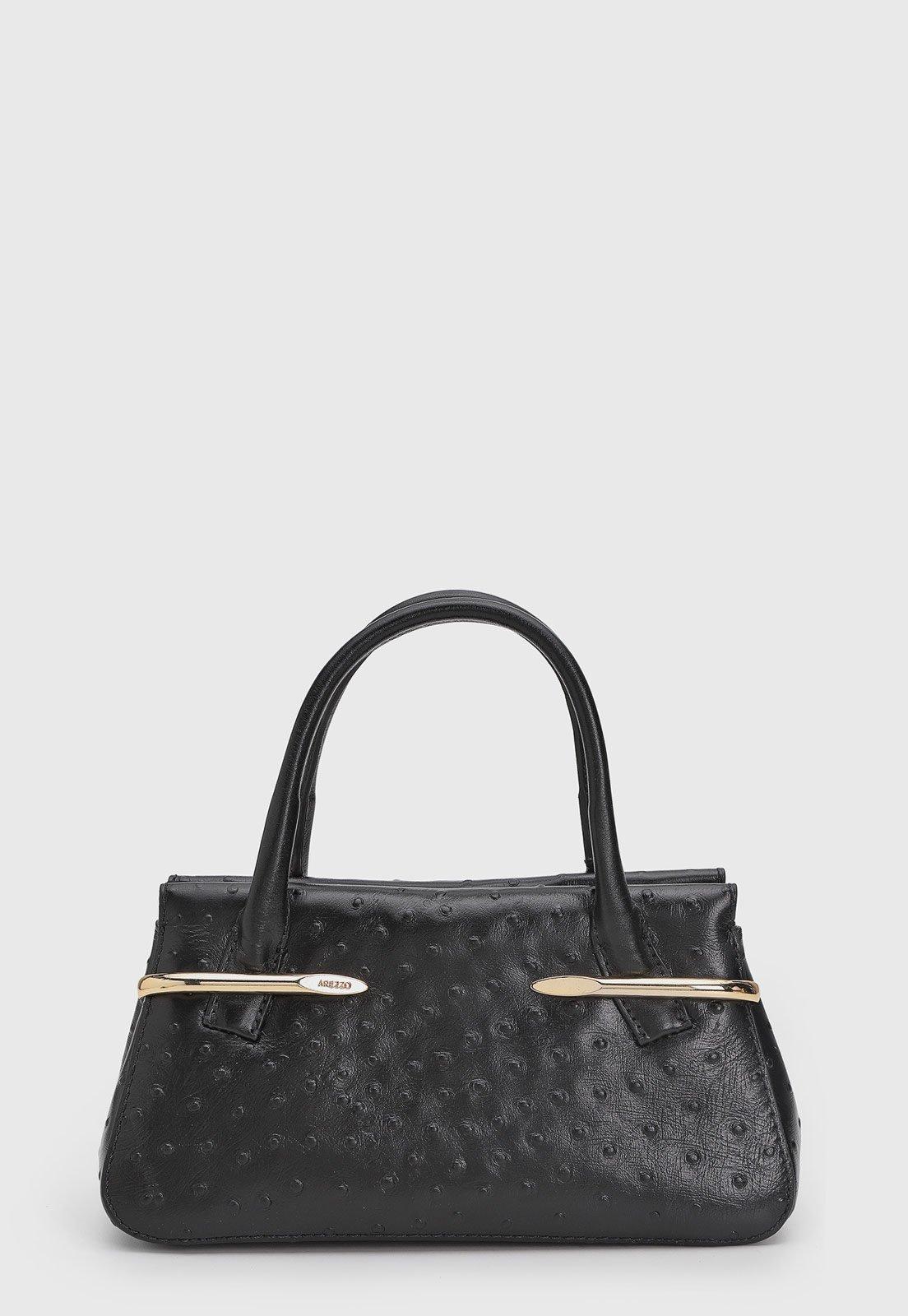 Bolsa Feminina Arezzo Couro Estruturada Preta