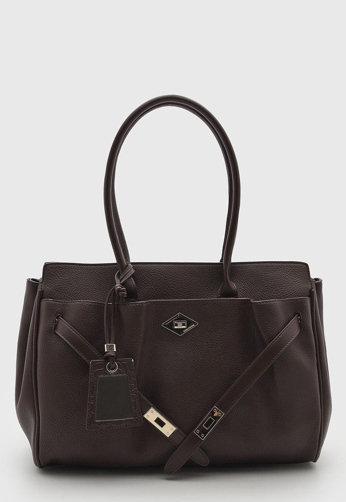Bolsa Feminina Lança Perfume Grande Marrom