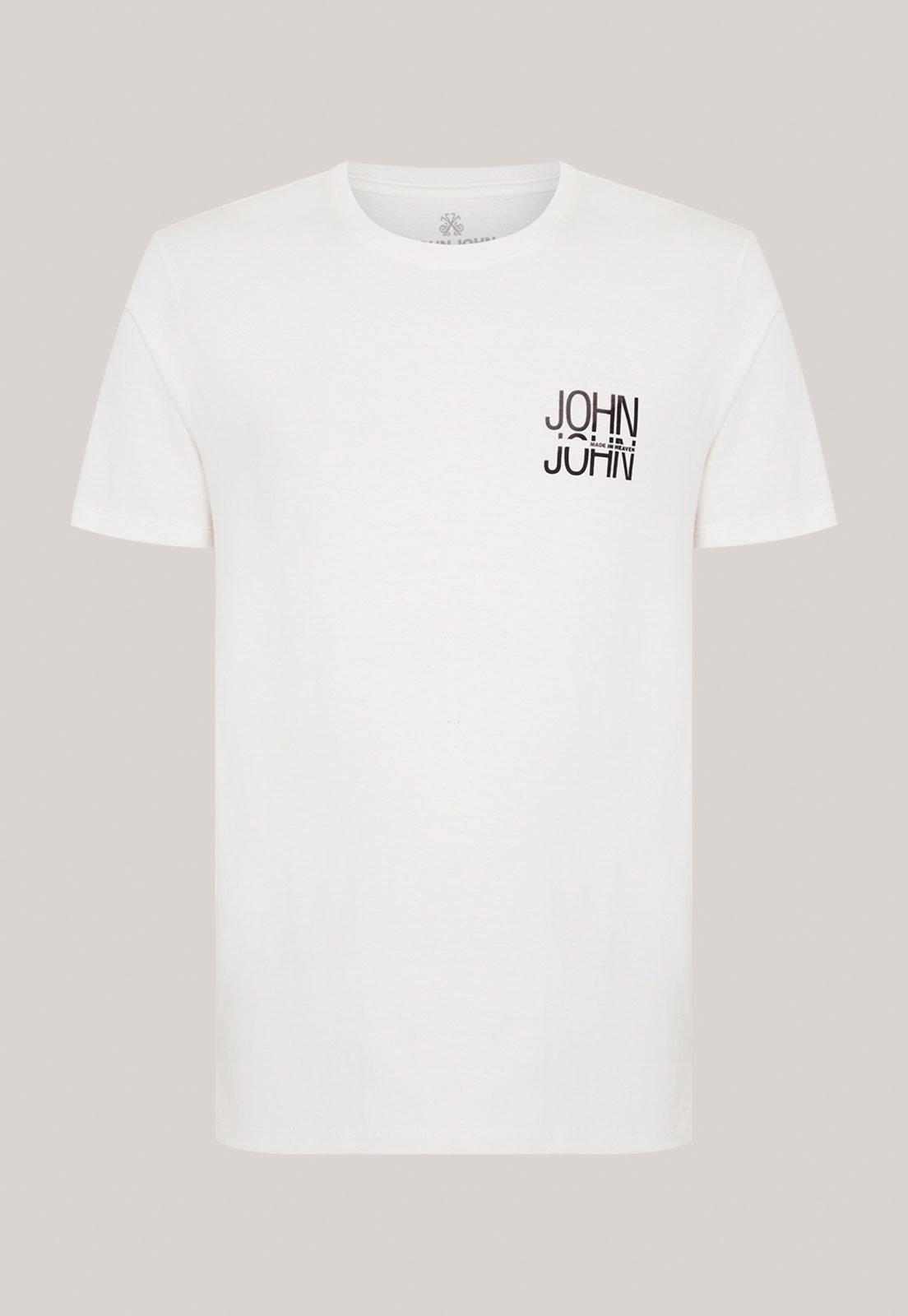 Camiseta Masculina John John Estampa Peito Branca