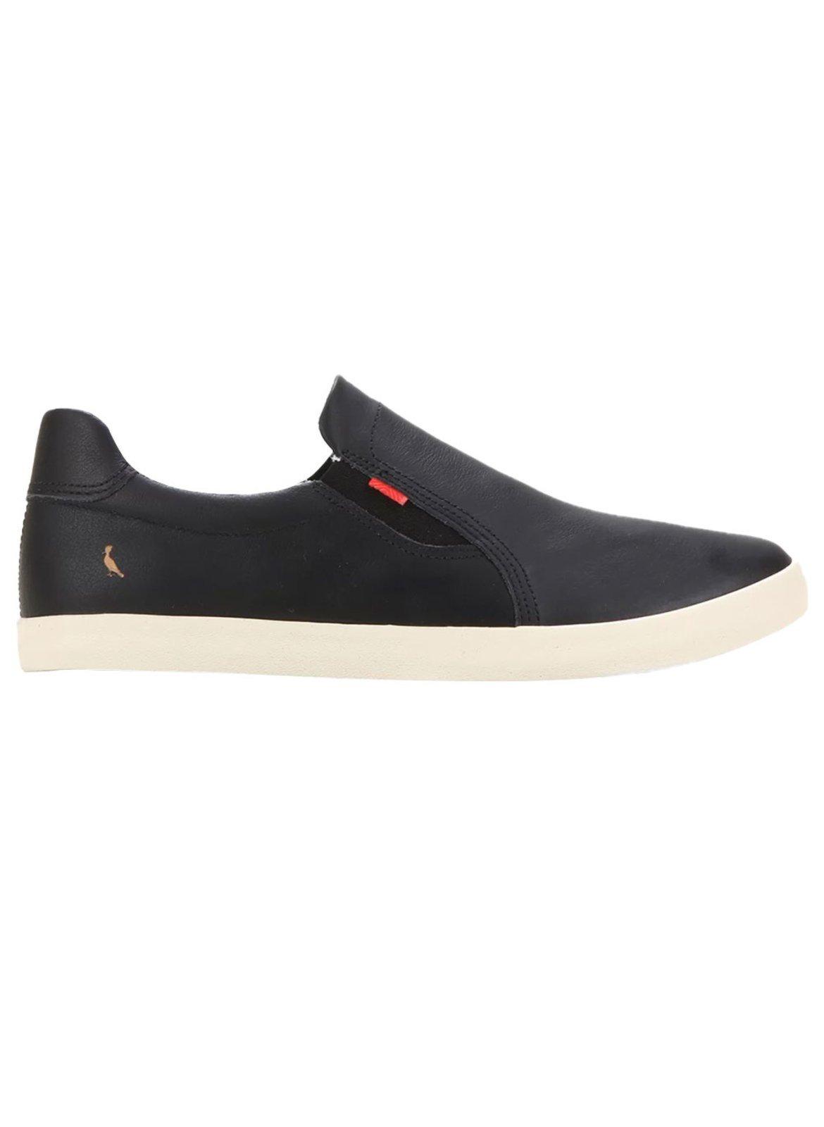 Tênis Reserva Masculino Slip On Lapa Couro Off-White/Preto