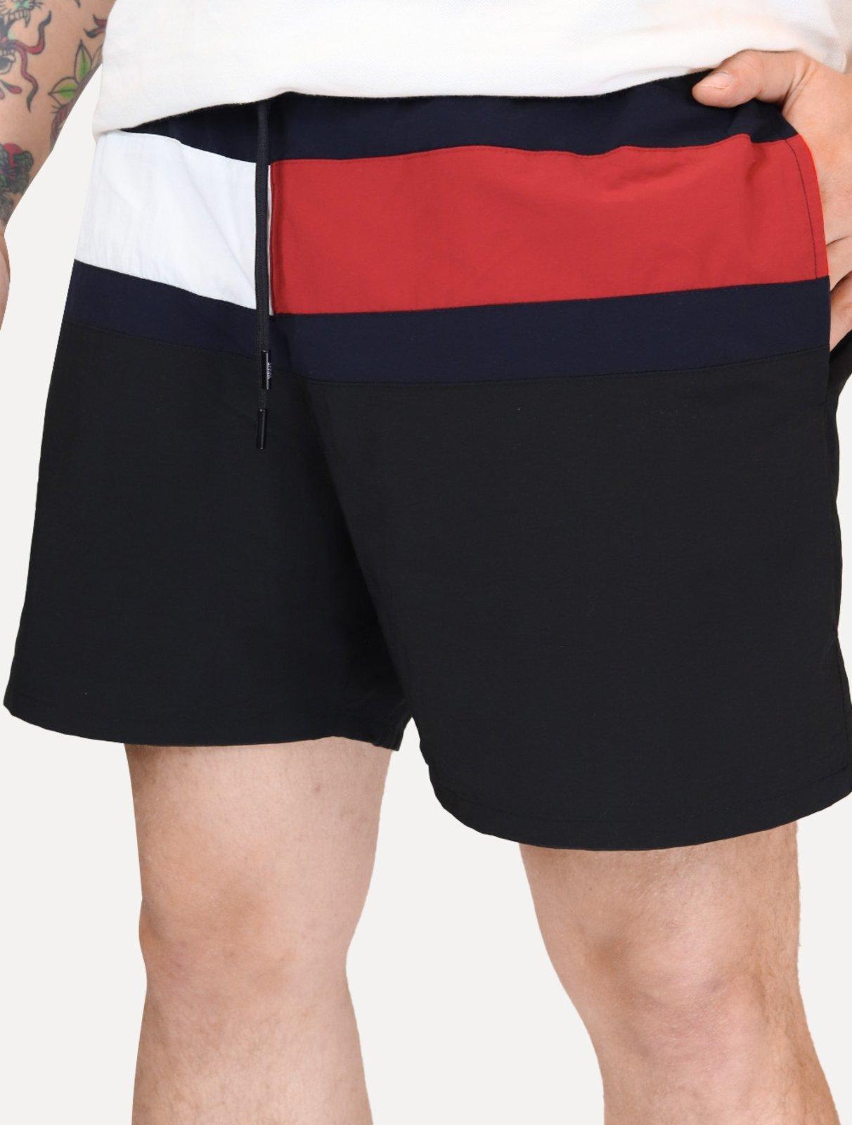 Short Tommy Hilfiger Medium Drawstring Colourblock Preto