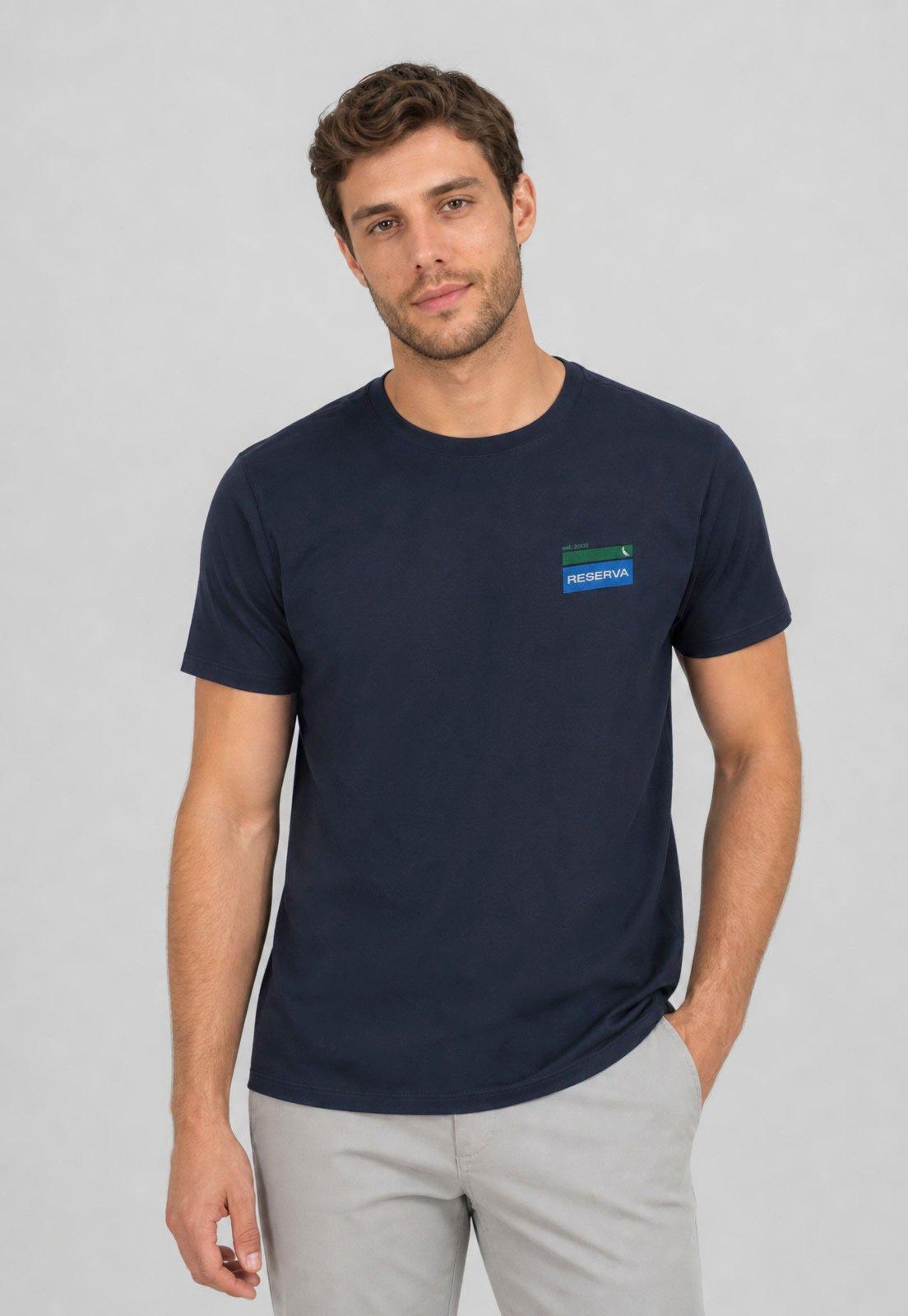 Camiseta Masculina Reserva Vintage Square Azul-Marinho