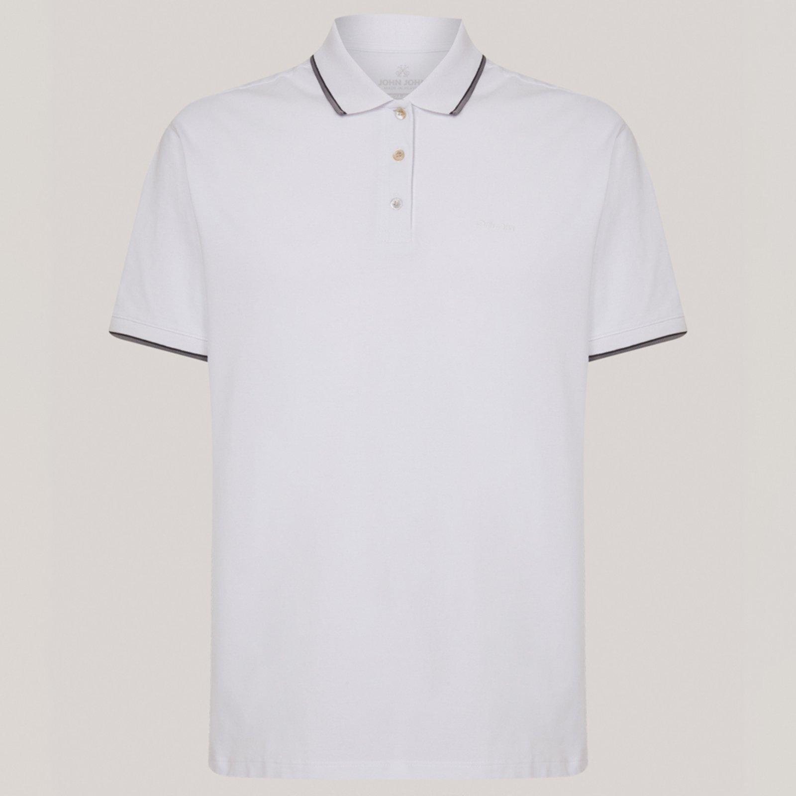 Camisa Polo John John Dual Line In24 Branco Masculino