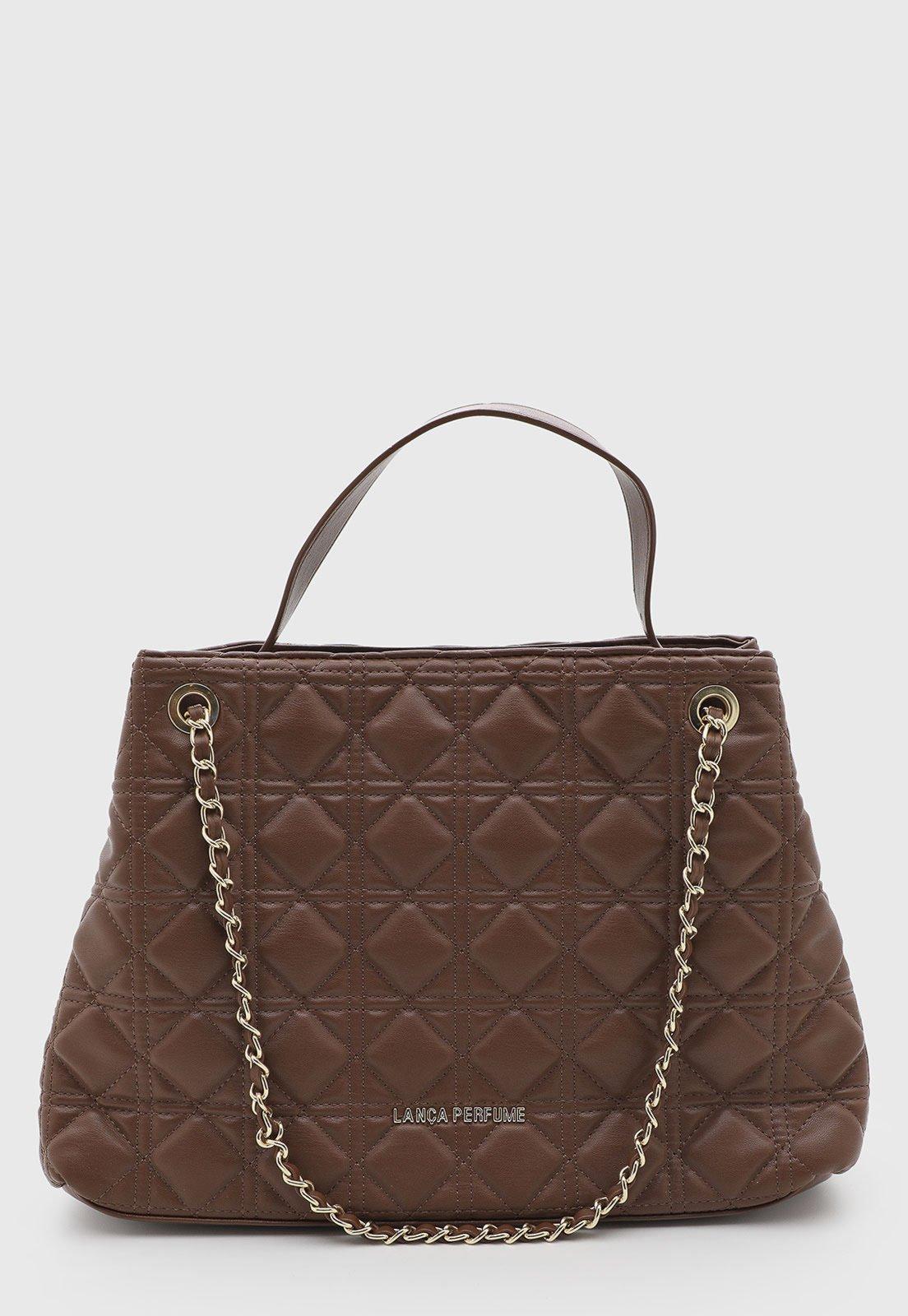 Bolsa Feminina Lança Perfume Matelassê Marrom