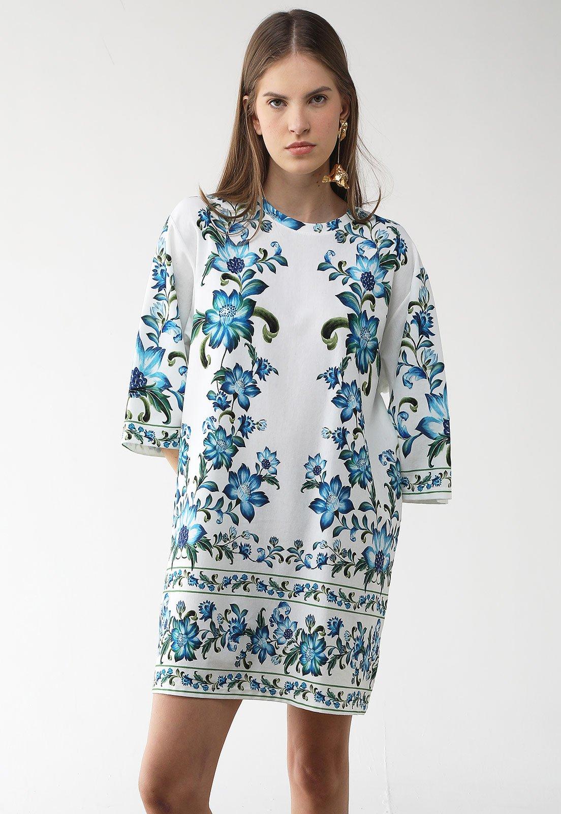 Vestido Feminino FARM Floral Branco