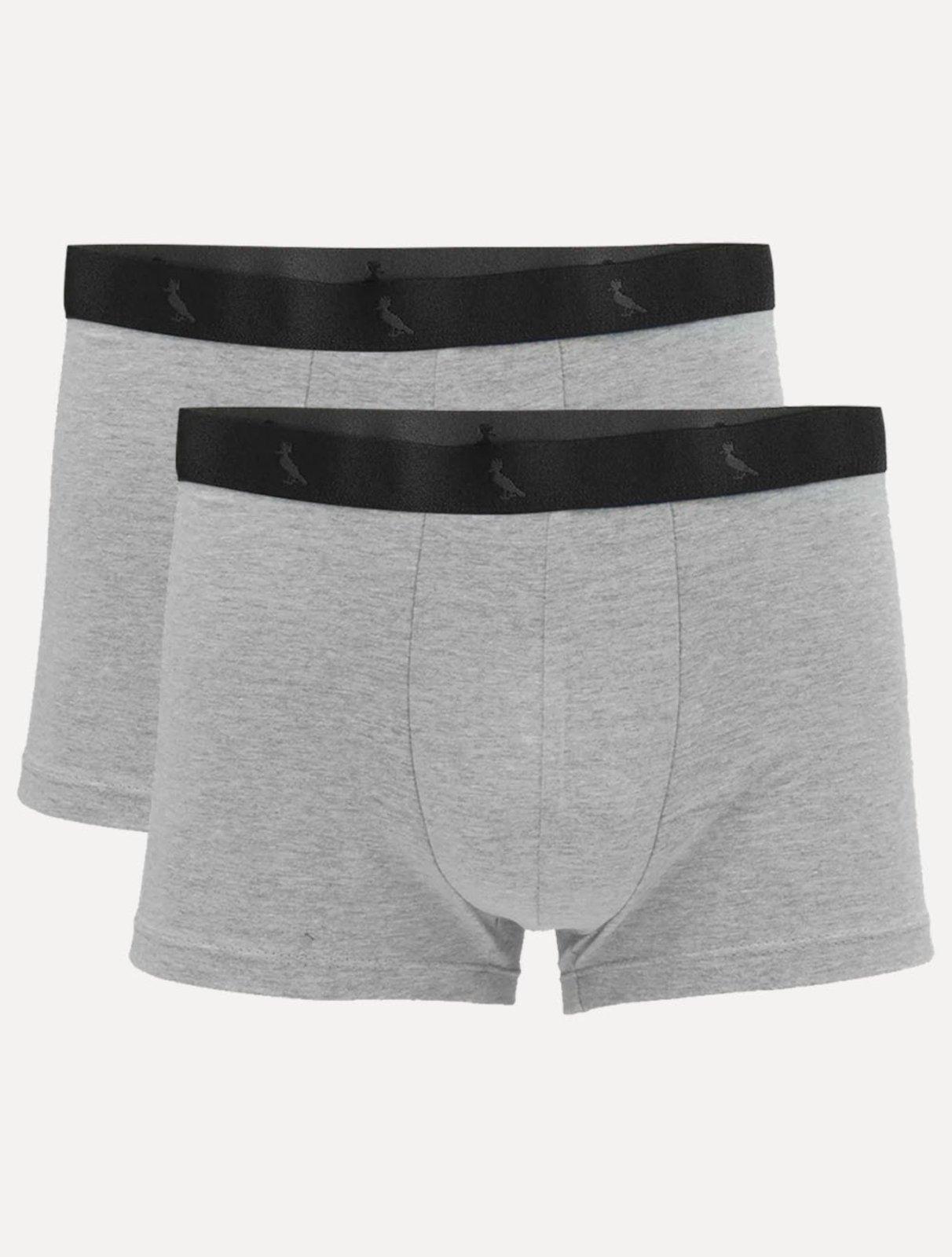 Cueca Reserva Masculina Boxer Grey Woodpecker Cotton Cinza Mescla Pack 2UN