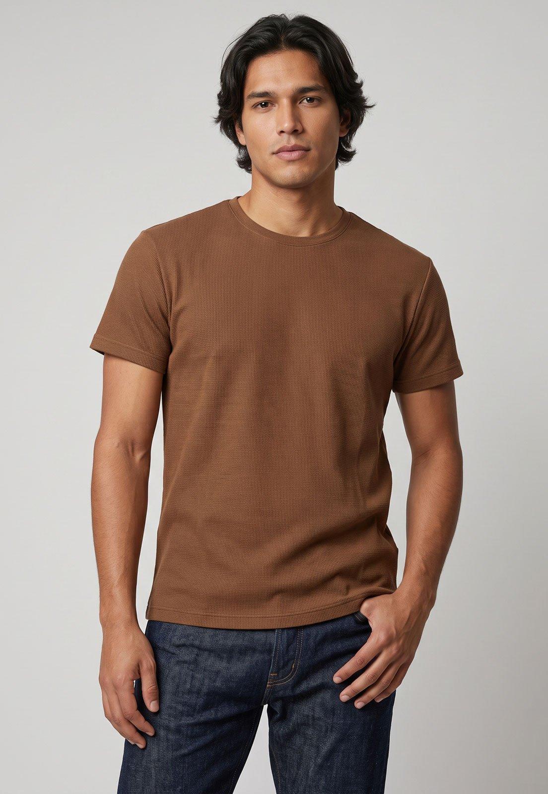 Camiseta Masculina Reserva Waffle Marrom