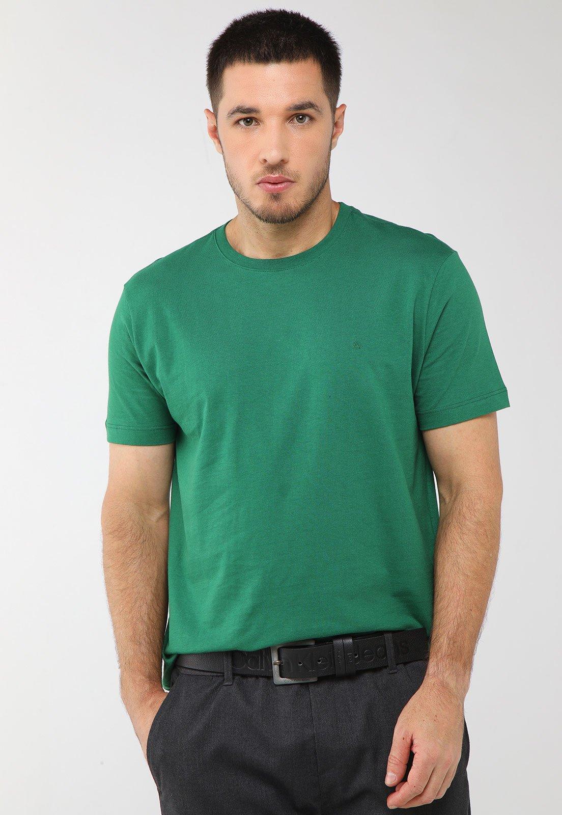 Camiseta Masculina Aramis Logo Bordado Verde