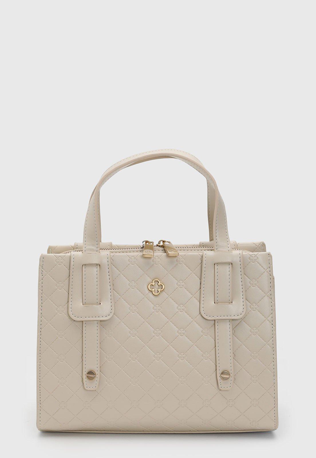 Bolsa Grande Feminina Capodarte Matelassê Duna Off-White