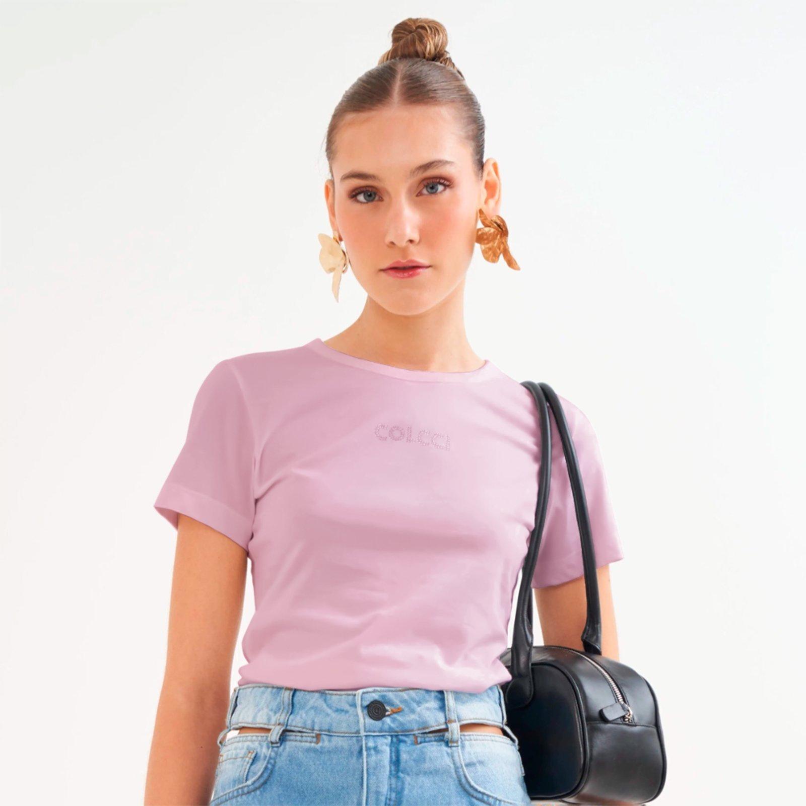 Camiseta Colcci Dots Pr26 Rosa Lilibethy Feminino