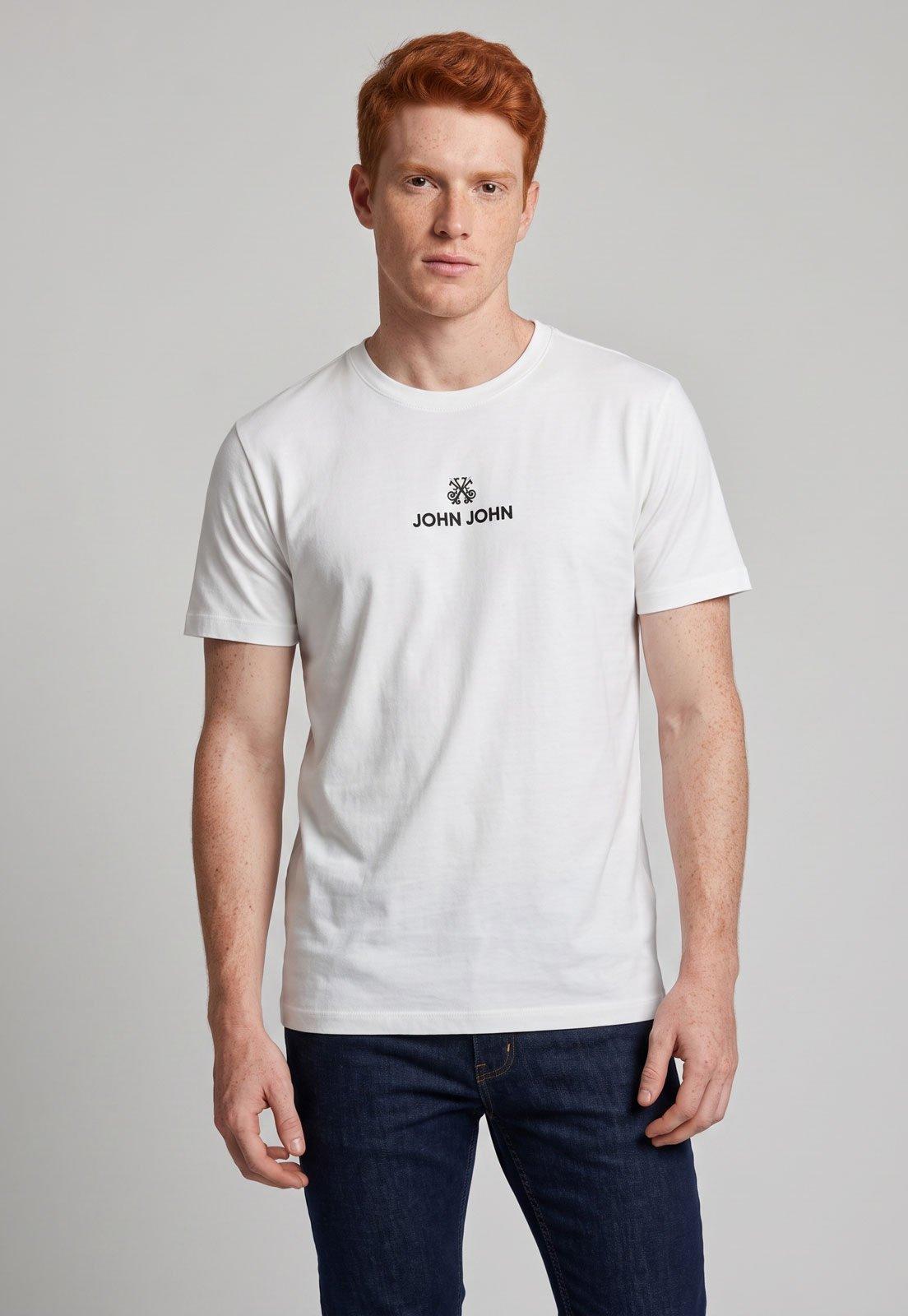 Camiseta Masculina John John Logo Branca