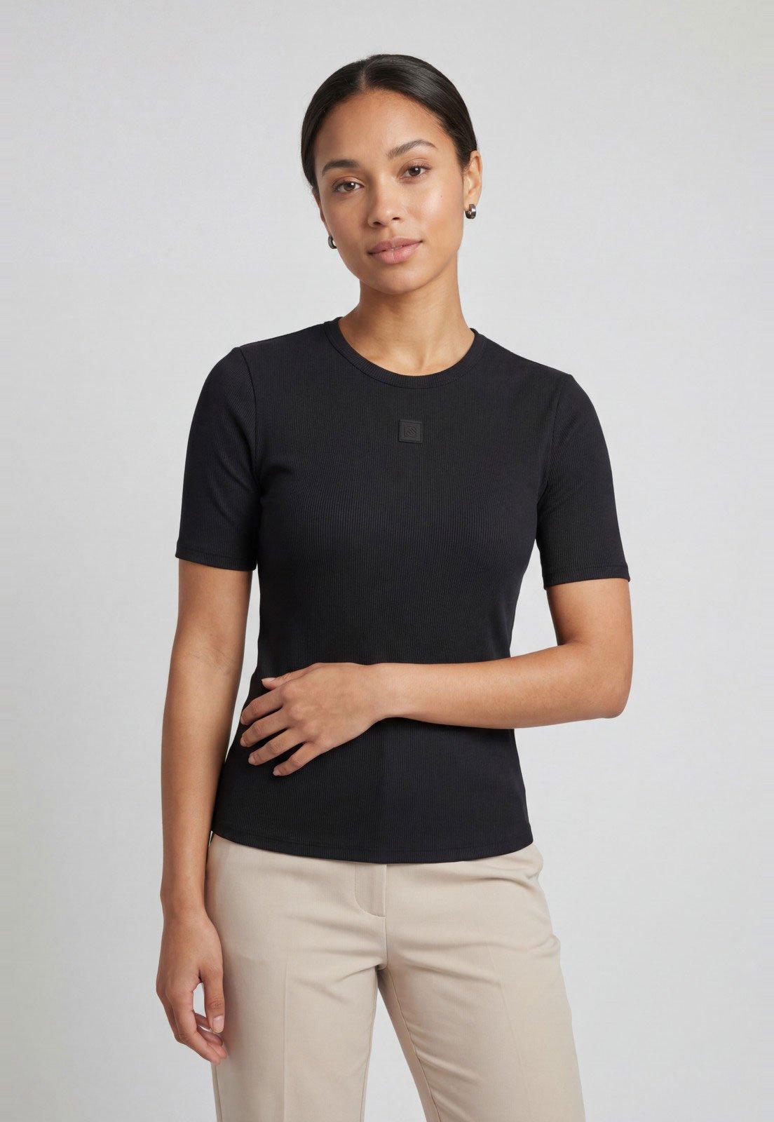 Blusa Feminina Lança Perfume Gola Redonda Preta