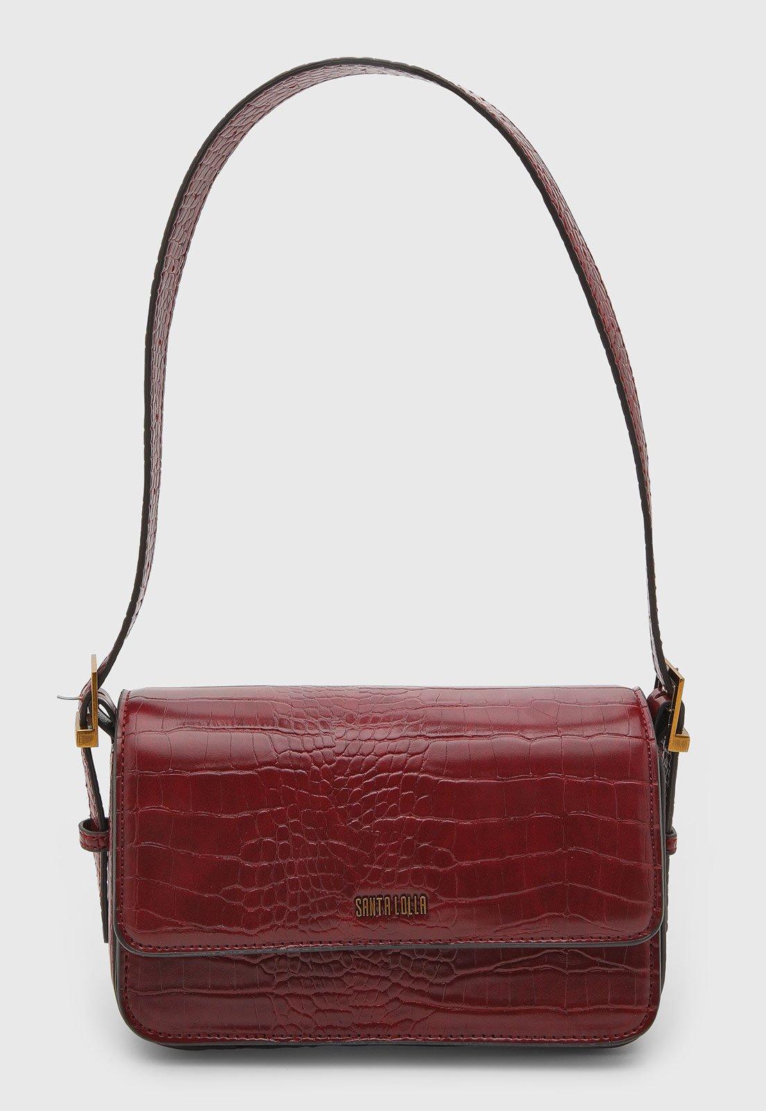 Bolsa Santa Lolla Textura Croco Vermelha