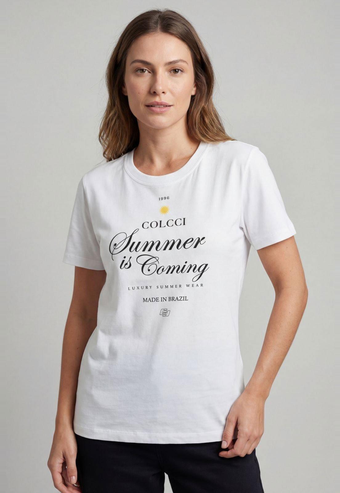 Camiseta Feminina Colcci Estampa Summer is Coming Branca