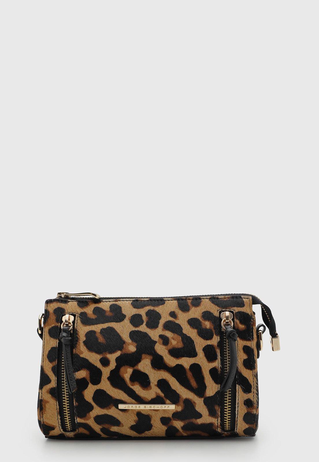 Bolsa Feminina Jorge Bischoff Animal Print Marrom