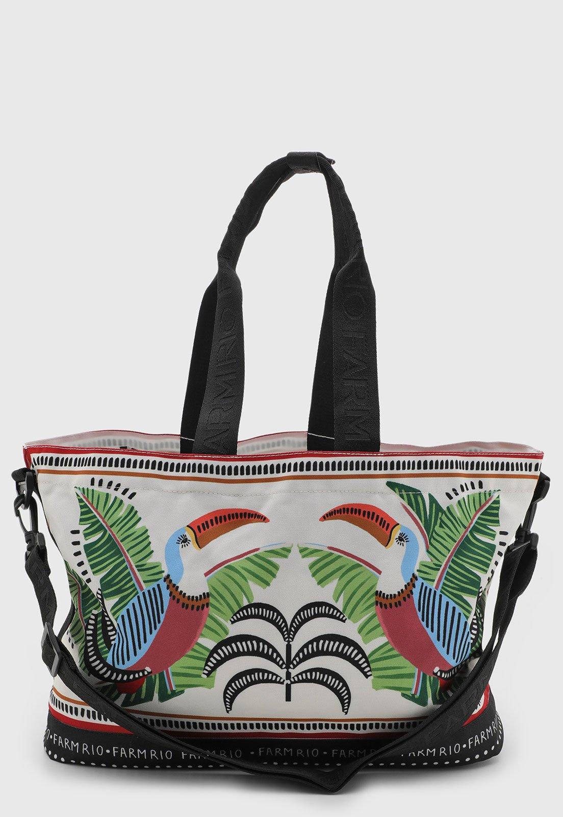 Bolsa Feminina FARM Estampa Tropical Branca