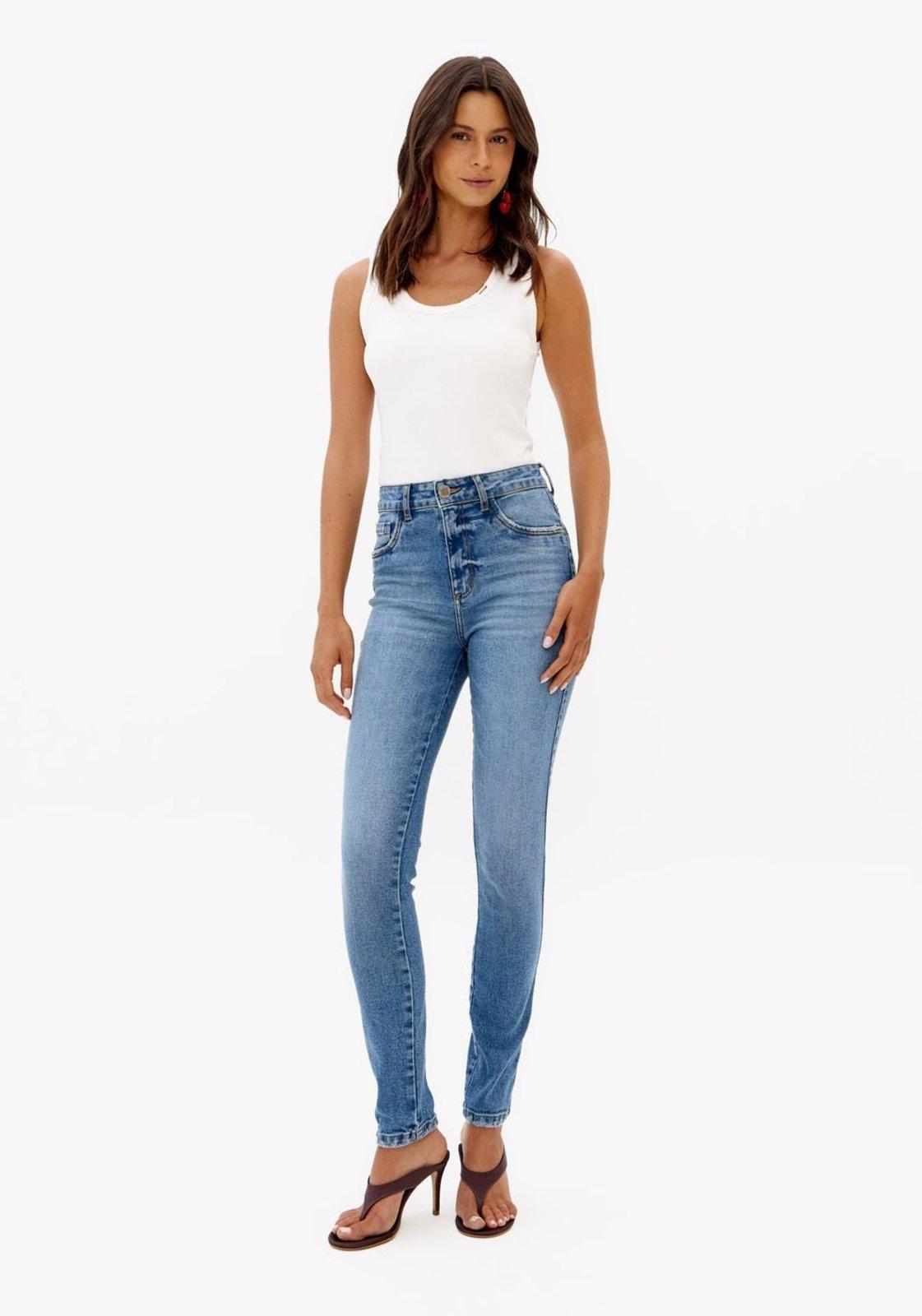 Calça Jeans Skinny Cintura Alta Lança Perfume