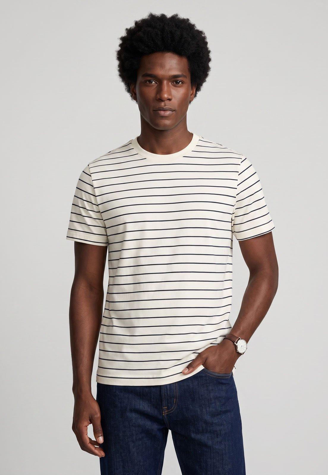 Camiseta Masculina Aramis Listrada Branca