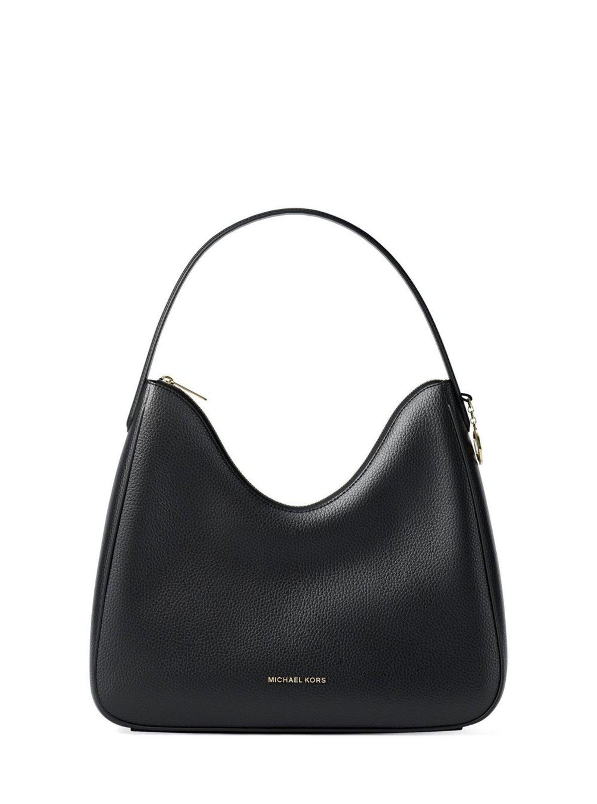 Bolsa de ombro nayla média em couro Bolsa de ombro nayla média em couro Black