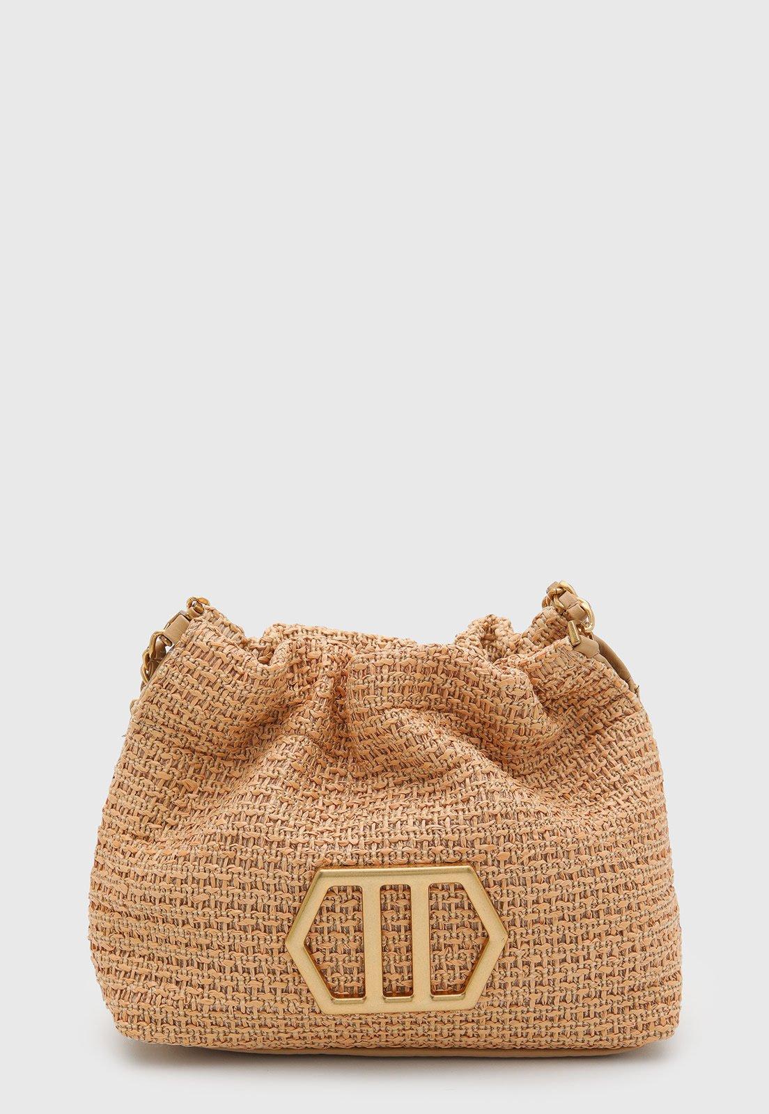 Bolsa Feminina Arezzo Média Detalhe Metal Bege