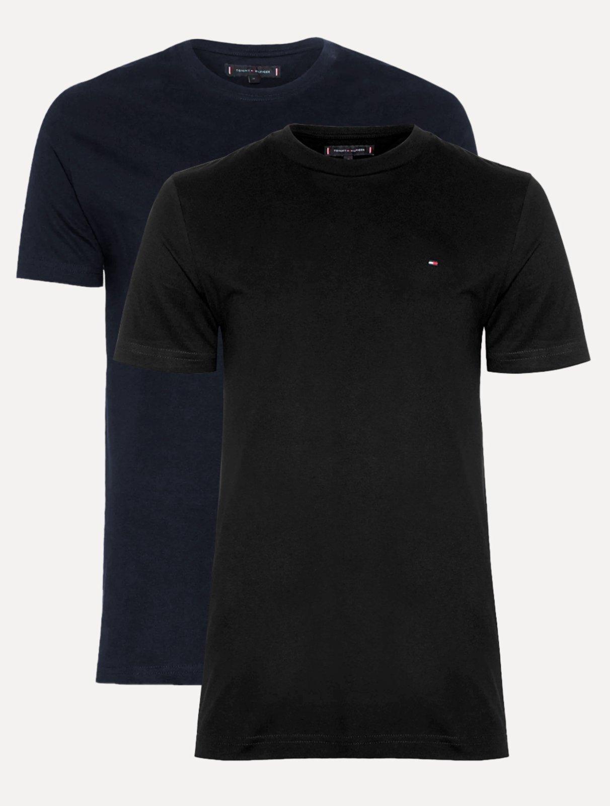 Kit Camisetas Tommy Hilfiger Essential Preta/Marinho 2UN