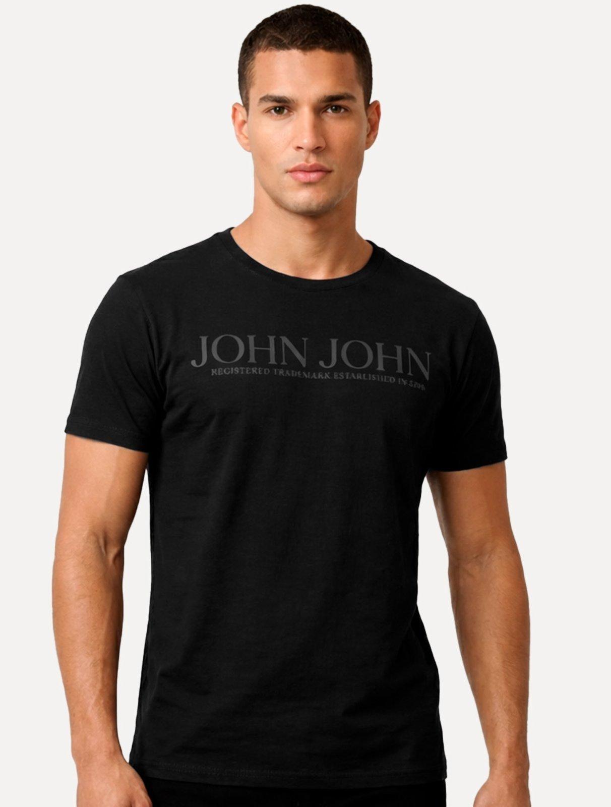Camiseta John John Masculina Slim Fit Standard Preta