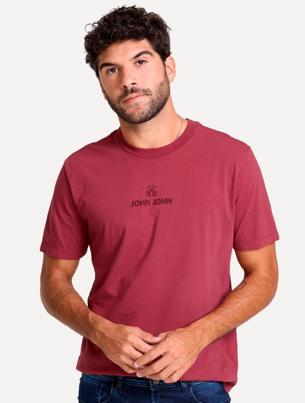 Camiseta John John Masculina Regular Fit Loft Vinho