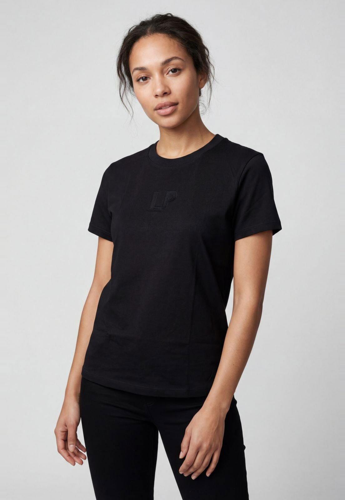 Camiseta Feminina Lança Perfume Decote Redondo Preta