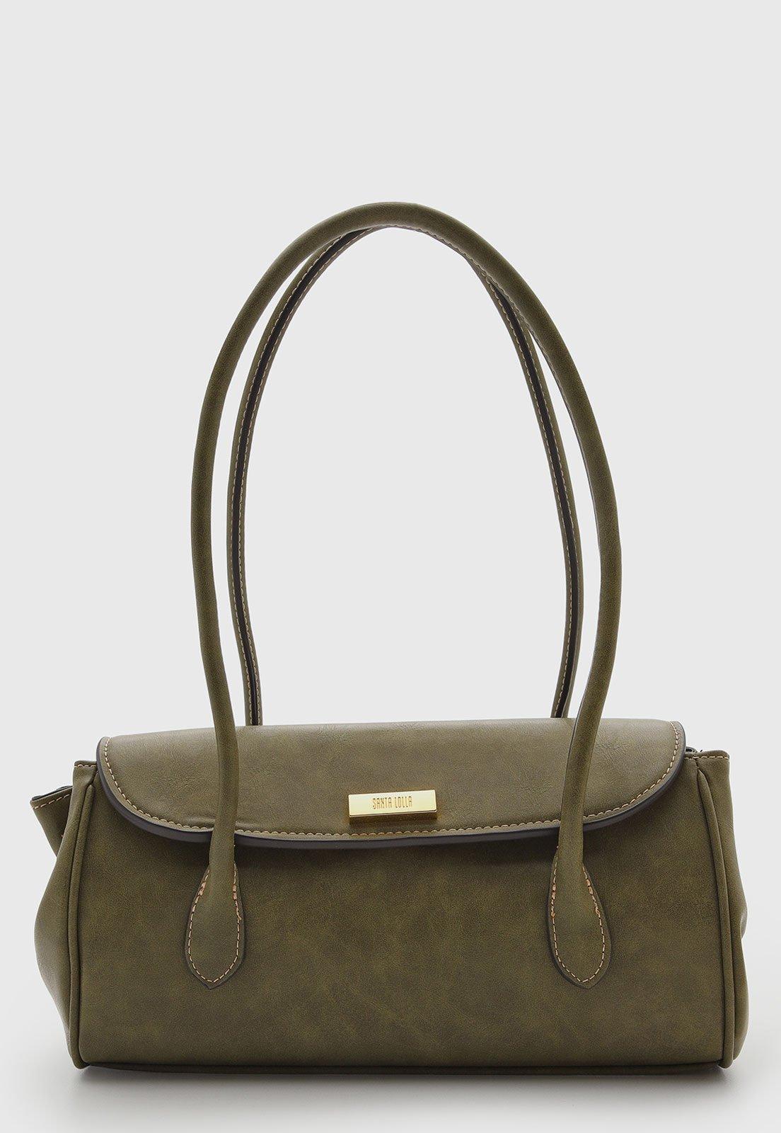 Bolsa Feminina Santa Lolla Estruturada Fecho Aba Verde Oliva