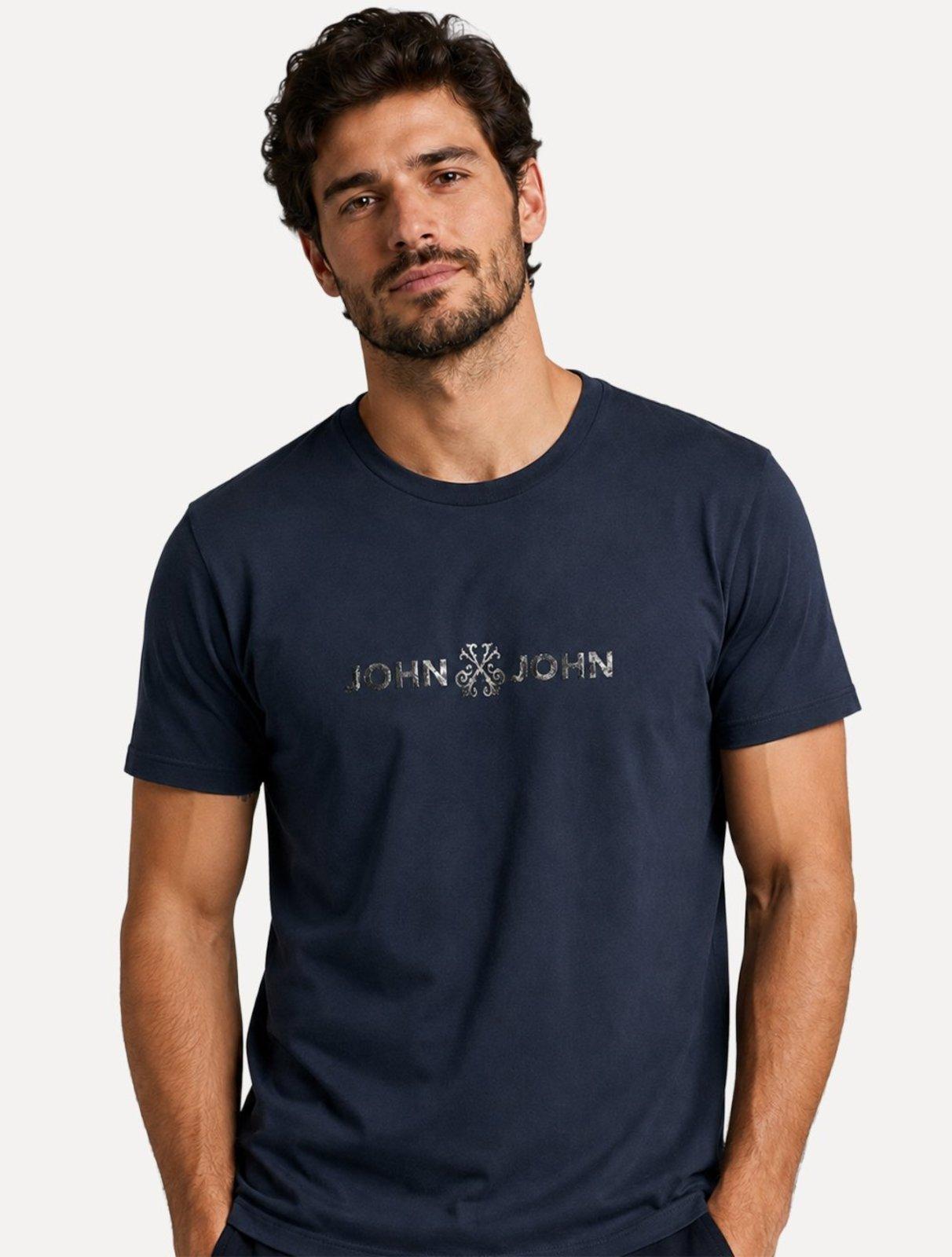 Camiseta John John Masculina Regular Fit JJ Flat Azul Marinho