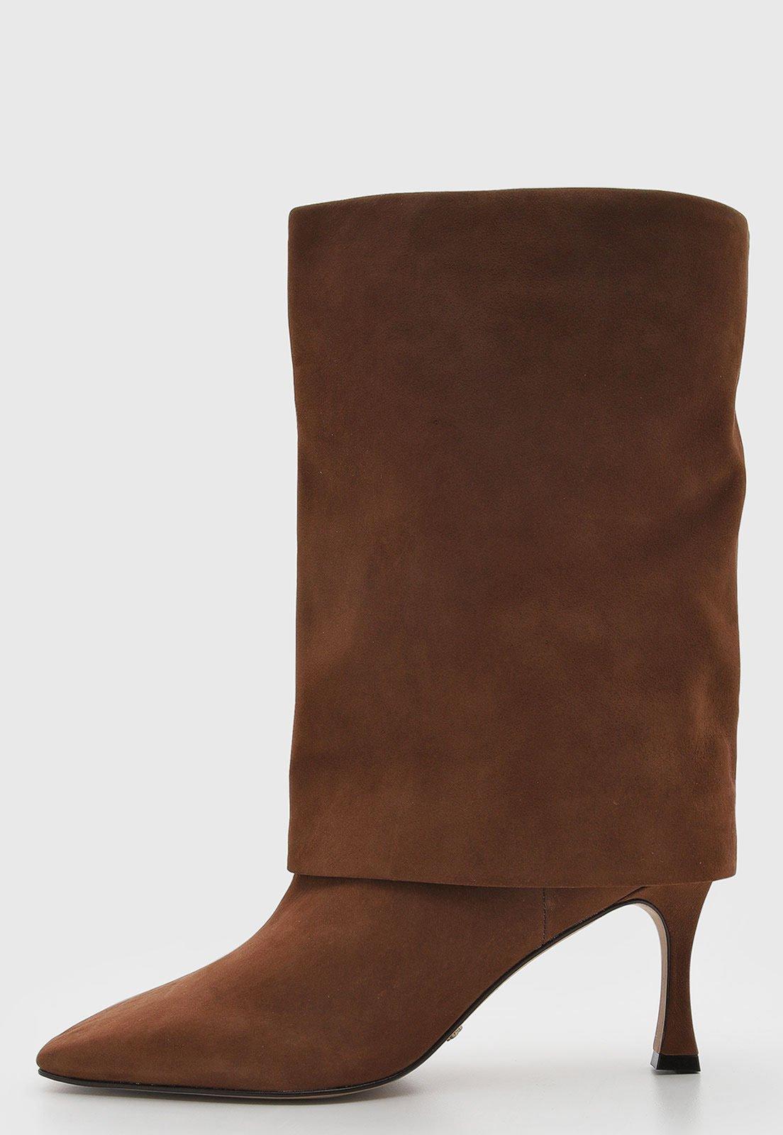 Bota Feminina Capodarte Couro Cano Alto Marrom