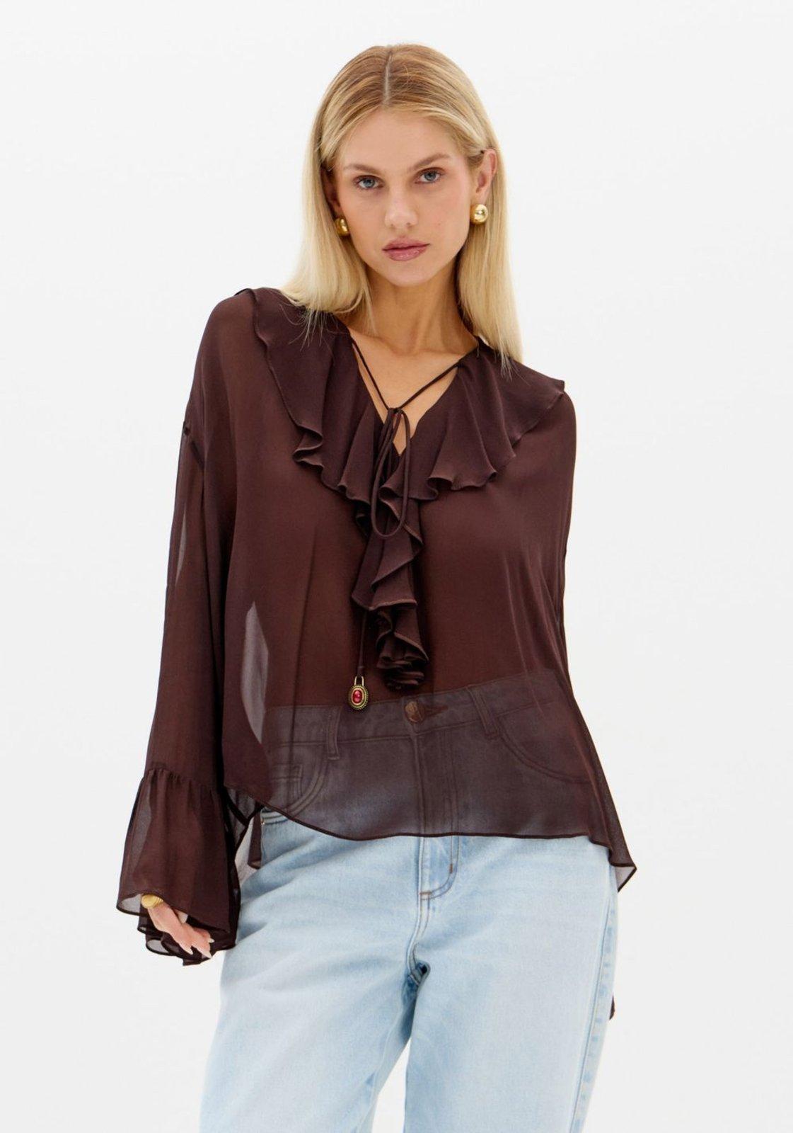 Blusa Bata Ampla Com Manga Longa Lança Perfume