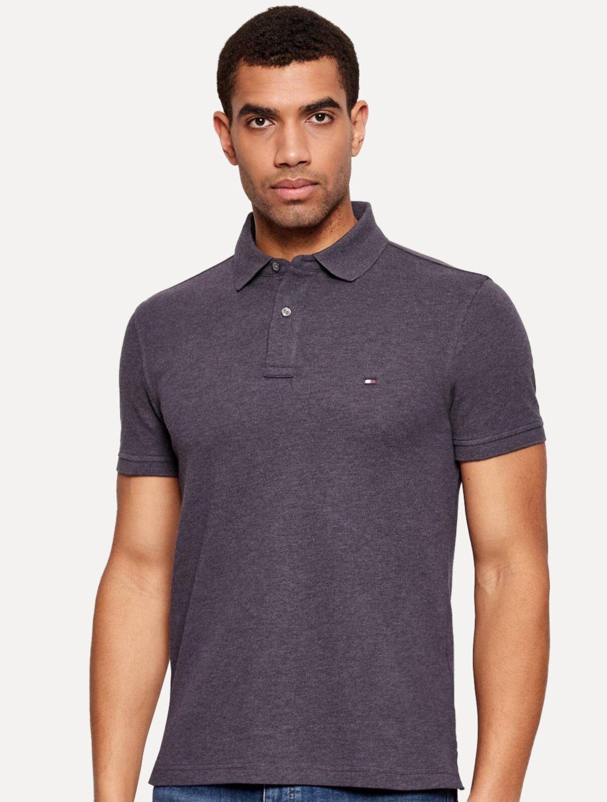 Polo Tommy Hilfiger Masculina Regular Piquet 1985 Vinho Medio Mescla