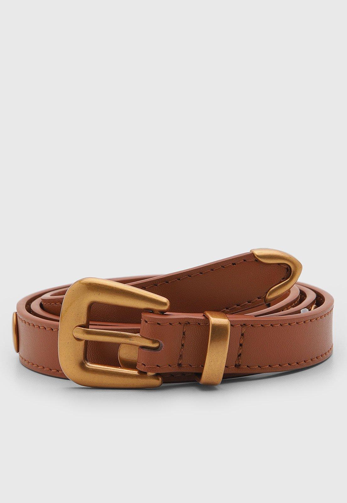 Cinto Feminino Santa Lolla Fivela Metal Marrom