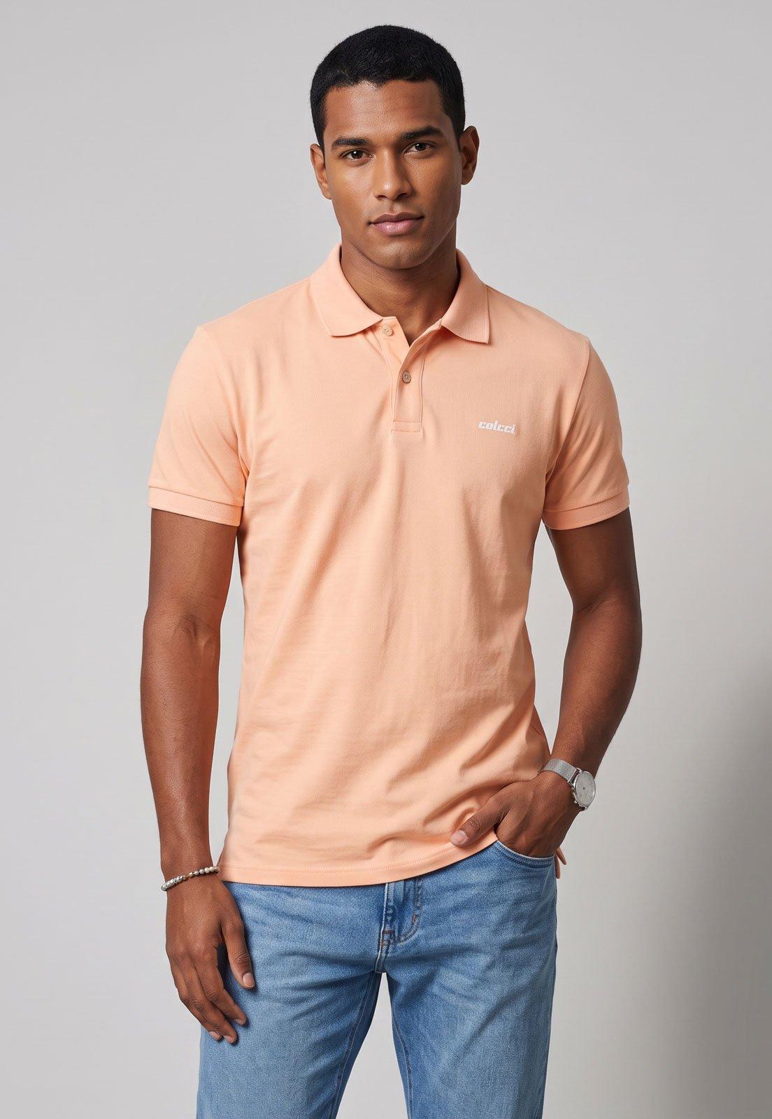 Polo Masculina Colcci Clássica Laranja