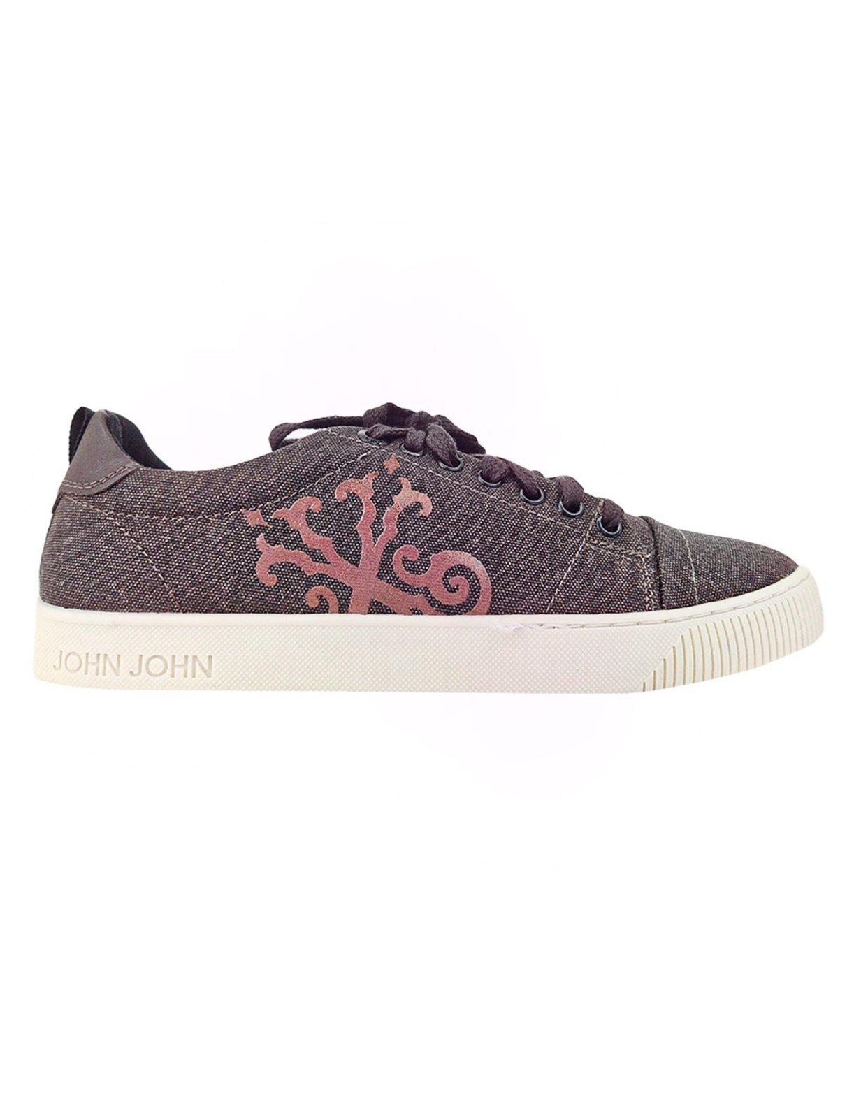 Tênis John John Masculino London Canvas Brown Marrom Escuro Mescla