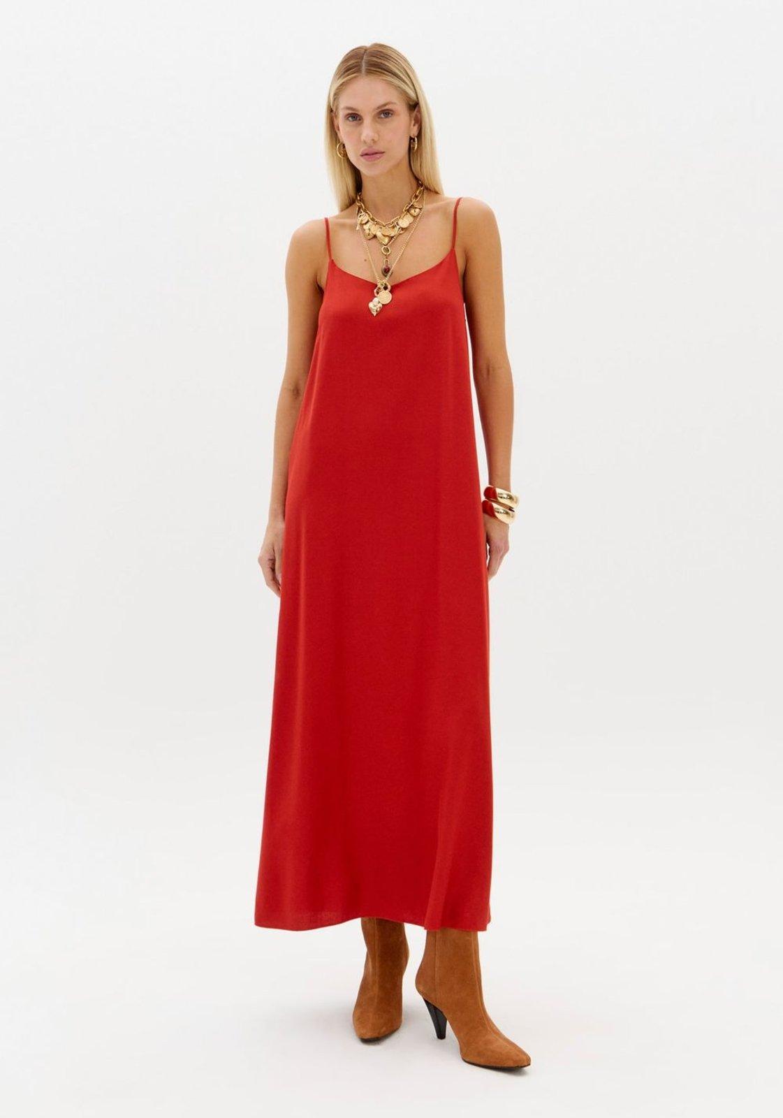 Vestido De Alças Super Midi Lança Perfume