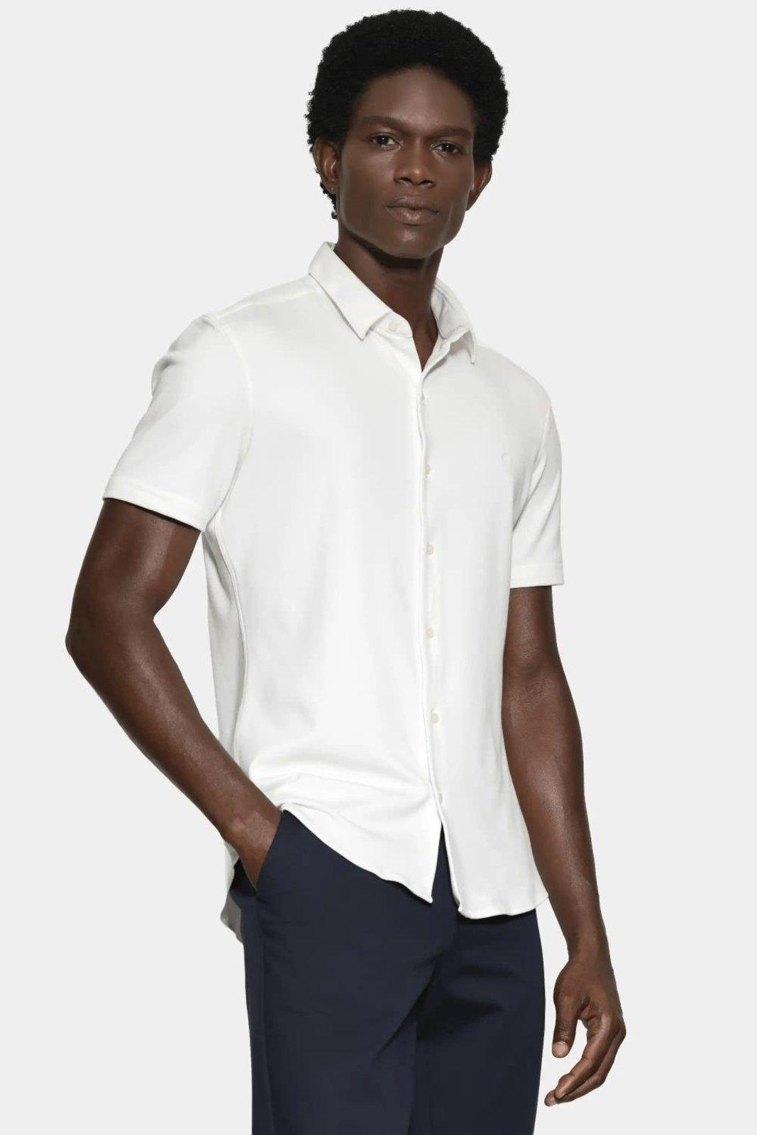 Camisa Aramis Manga Curta Slim Malha Mista Italia Off White
