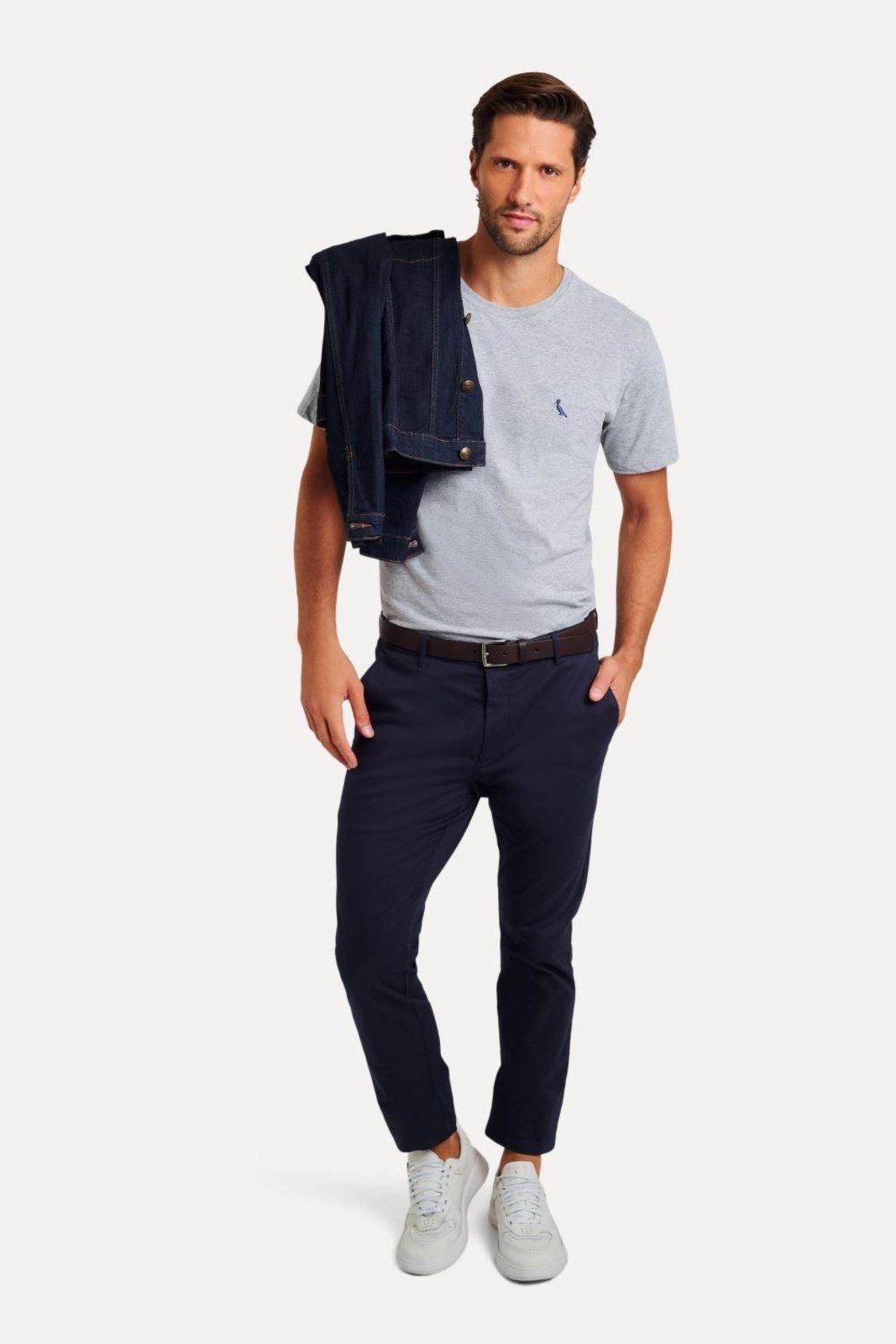 Camiseta Algodão Gota Pica-Pau Bordado Reserva Cinza