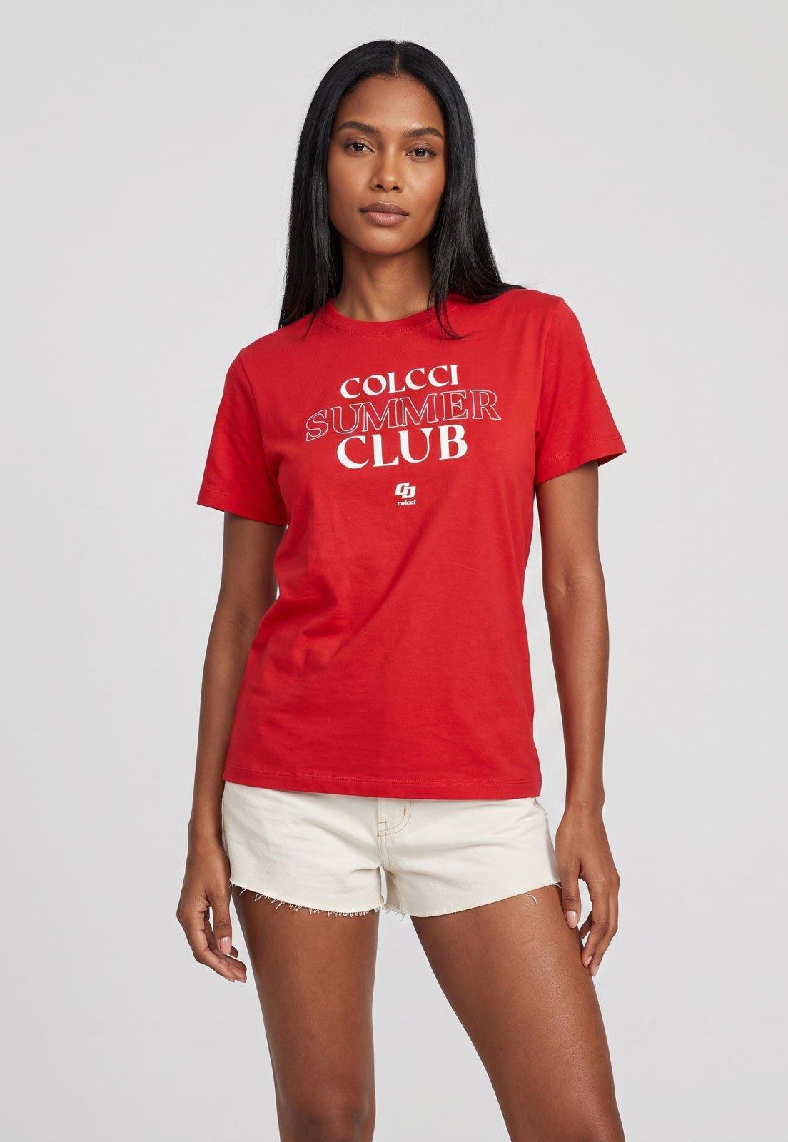 Camiseta Feminina Colcci Summer Vermelha
