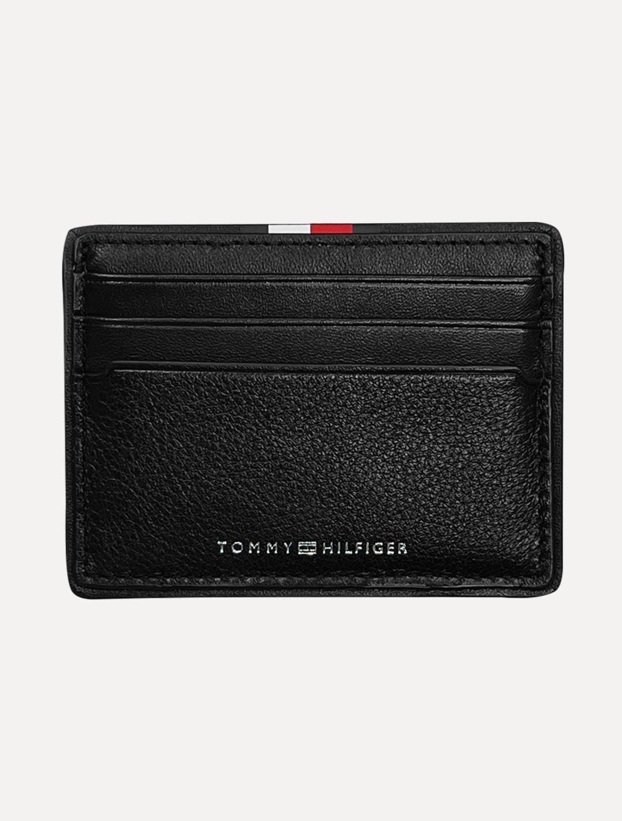 Carteira Tommy Hilfiger Porta Cartão Couro CC Holder Preta