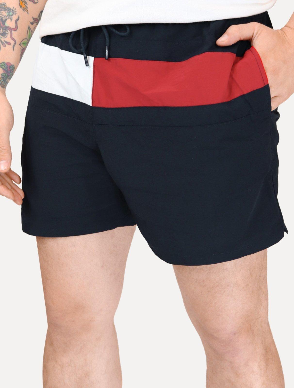 Short Tommy Hilfiger Medium Drawstring Colourblock Azul Marinho